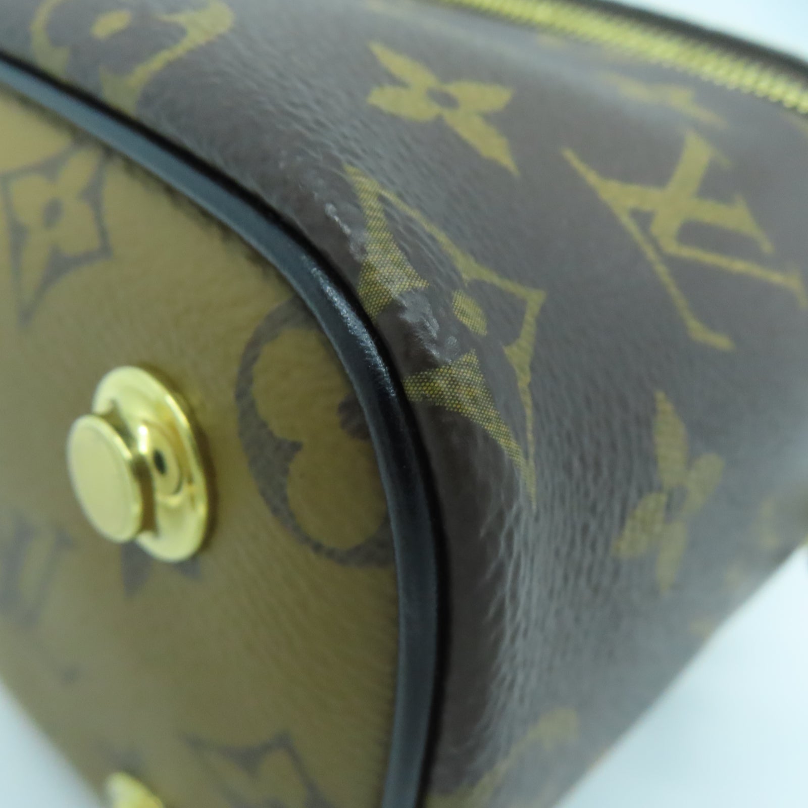 LOUIS VUITTON Monogram Vanity PM金扣手挽肩背兩用袋啡色