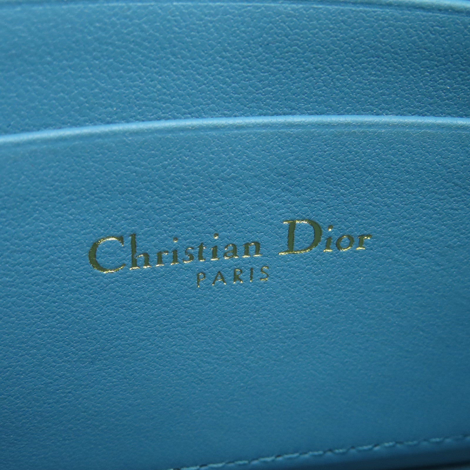 Dior cowhide leather Chain Shoulder gold buckle chain shoulder bag blue