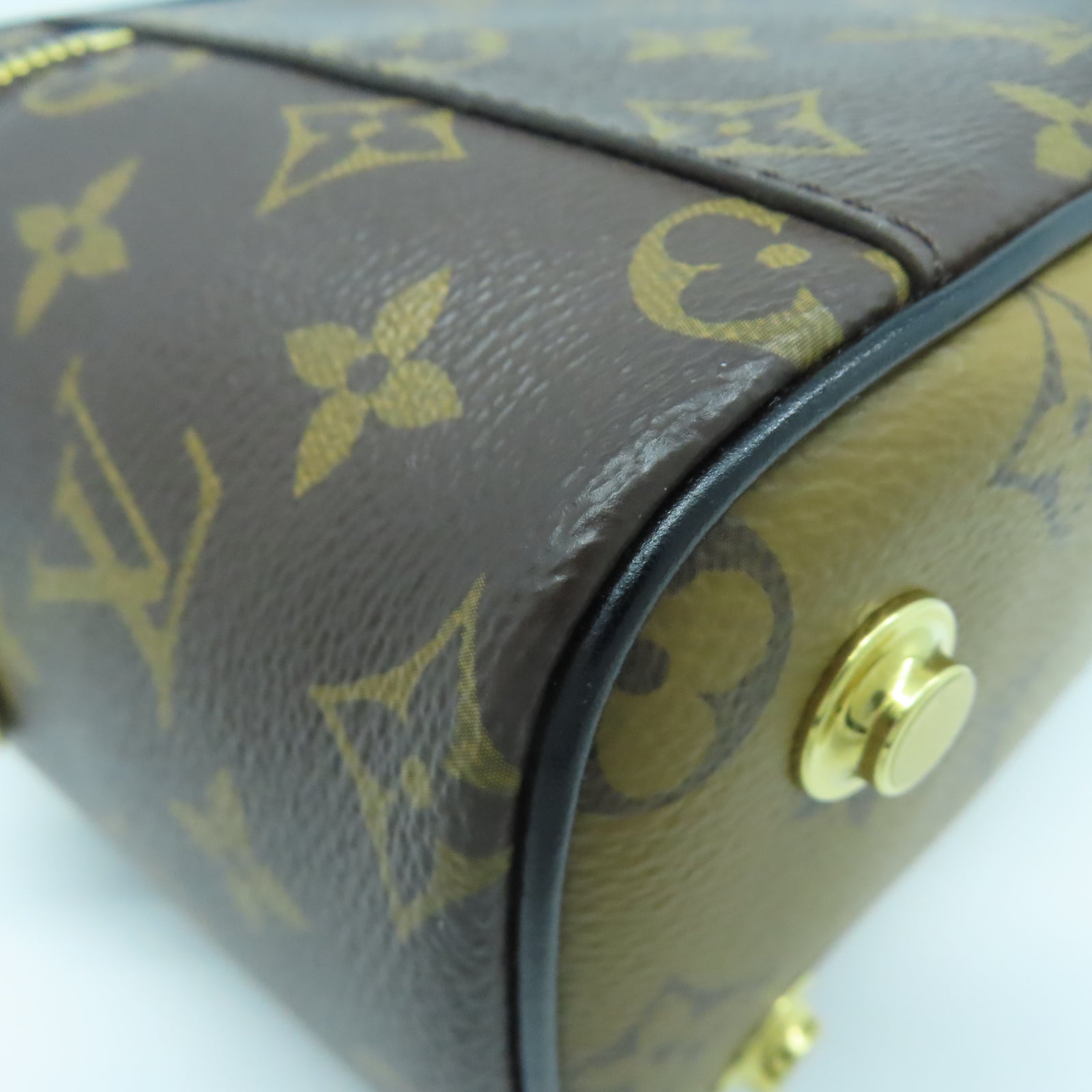 LOUIS VUITTON Monogram Vanity PM金扣手挽肩背兩用袋啡色