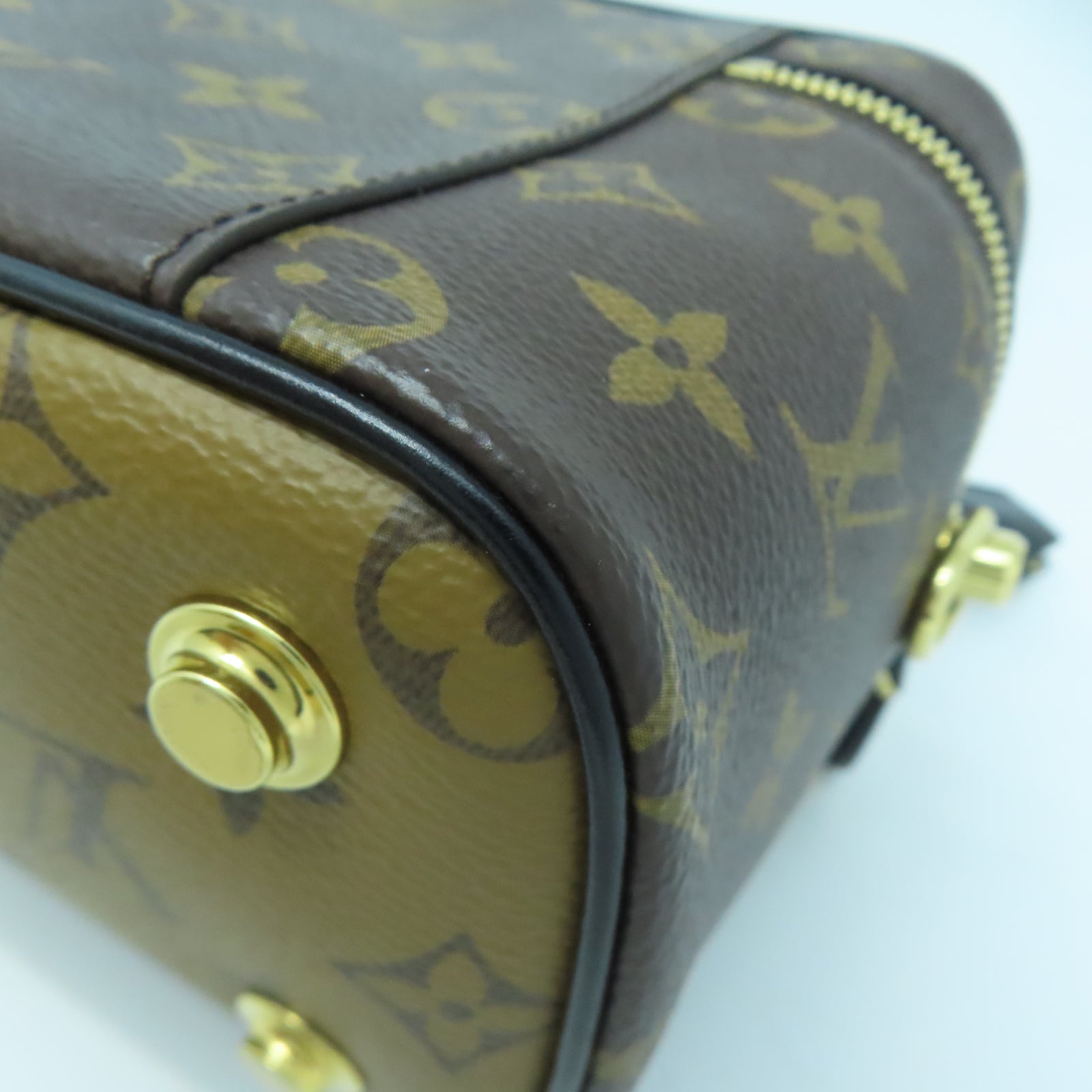 LOUIS VUITTON Monogram Vanity PM金扣手挽肩背兩用袋啡色