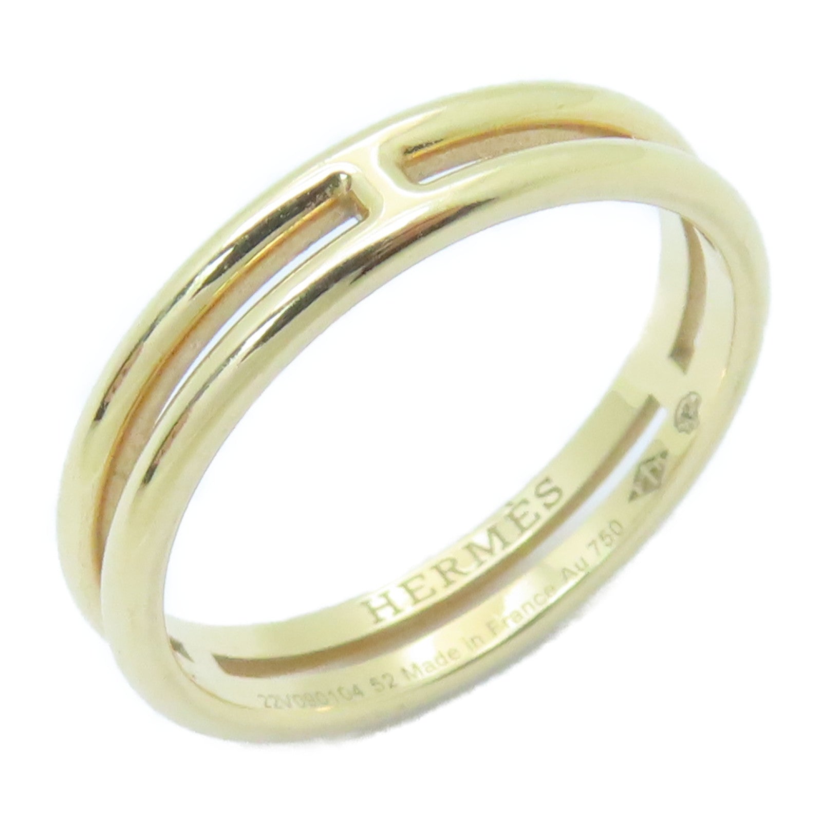 HERMES 18K黃金Ariane Wedding Band Ring戒指#52/US#6.25