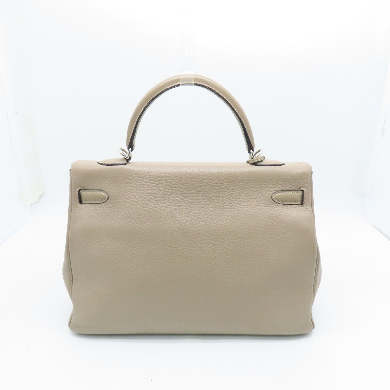 HERMES Togo皮革Kelly 35銀扣手挽袋米色