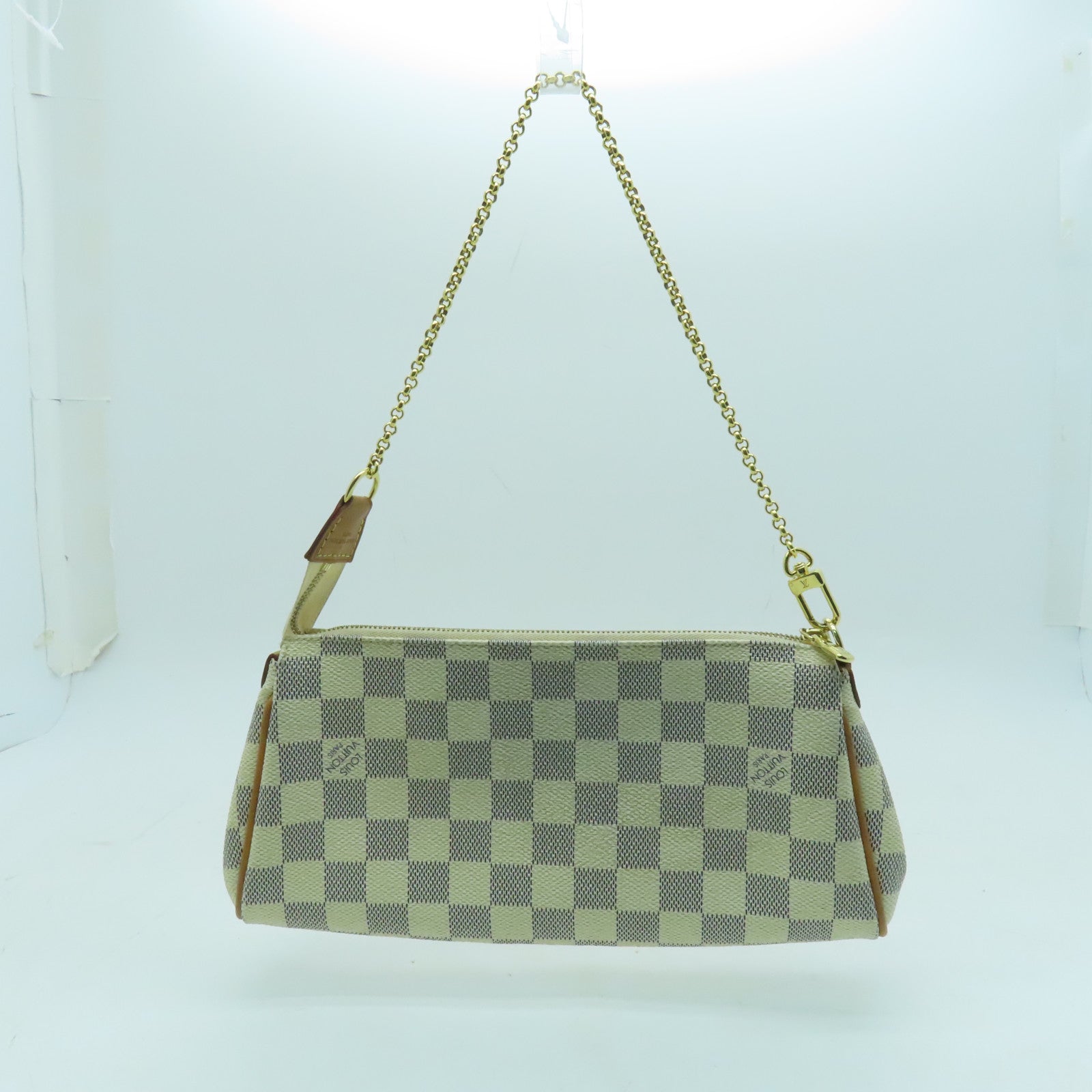 LOUIS VUITTON Damier Azur Eva金扣手挽肩背兩用袋白色