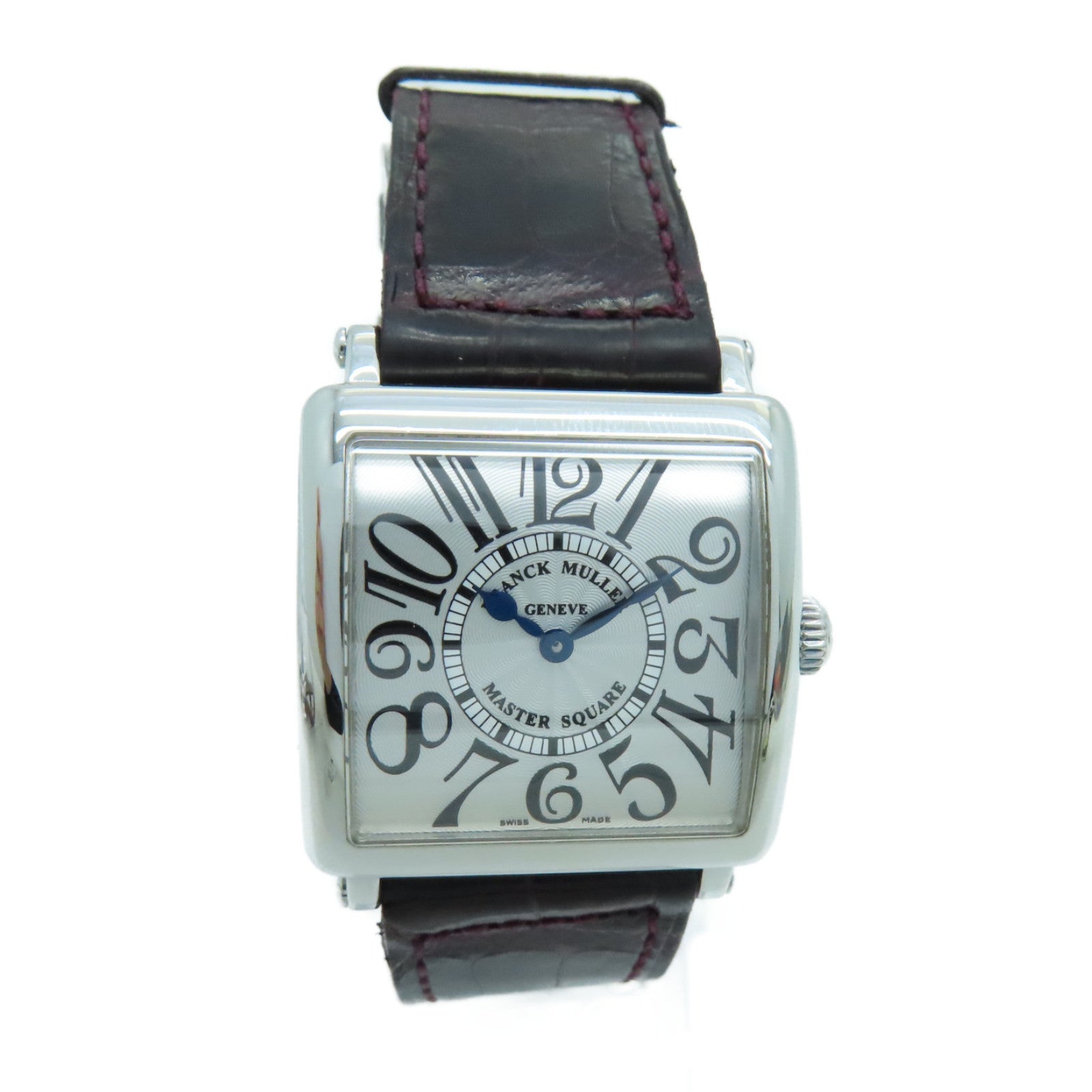 FRANCK MULLER Master Square不锈钢/鳄鱼皮革石英手表银色