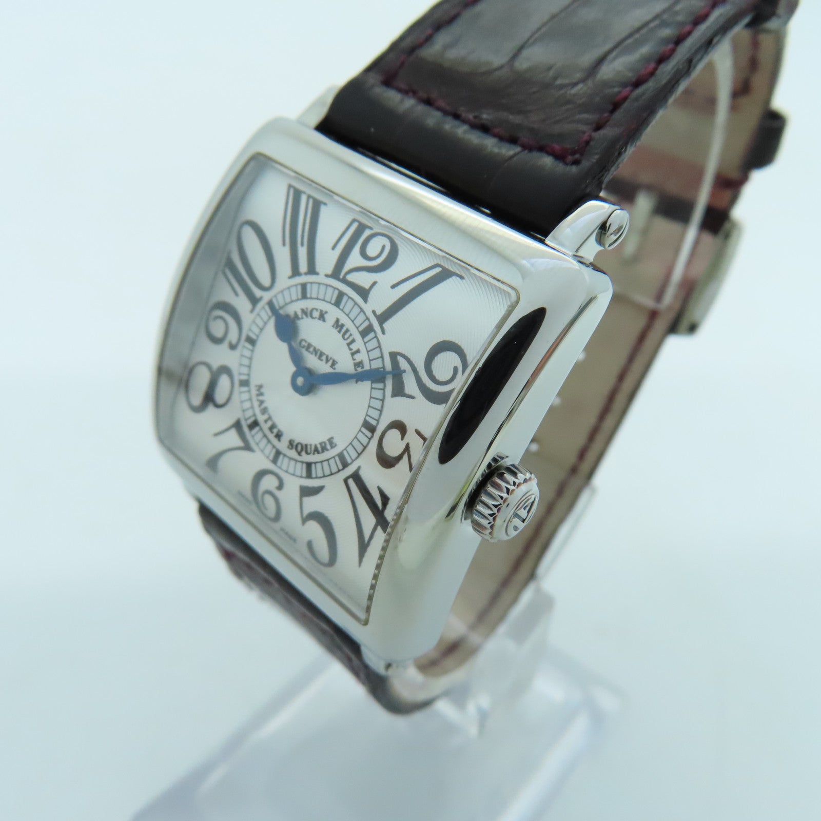 FRANCK MULLER Master Square不锈钢/鳄鱼皮革石英手表银色