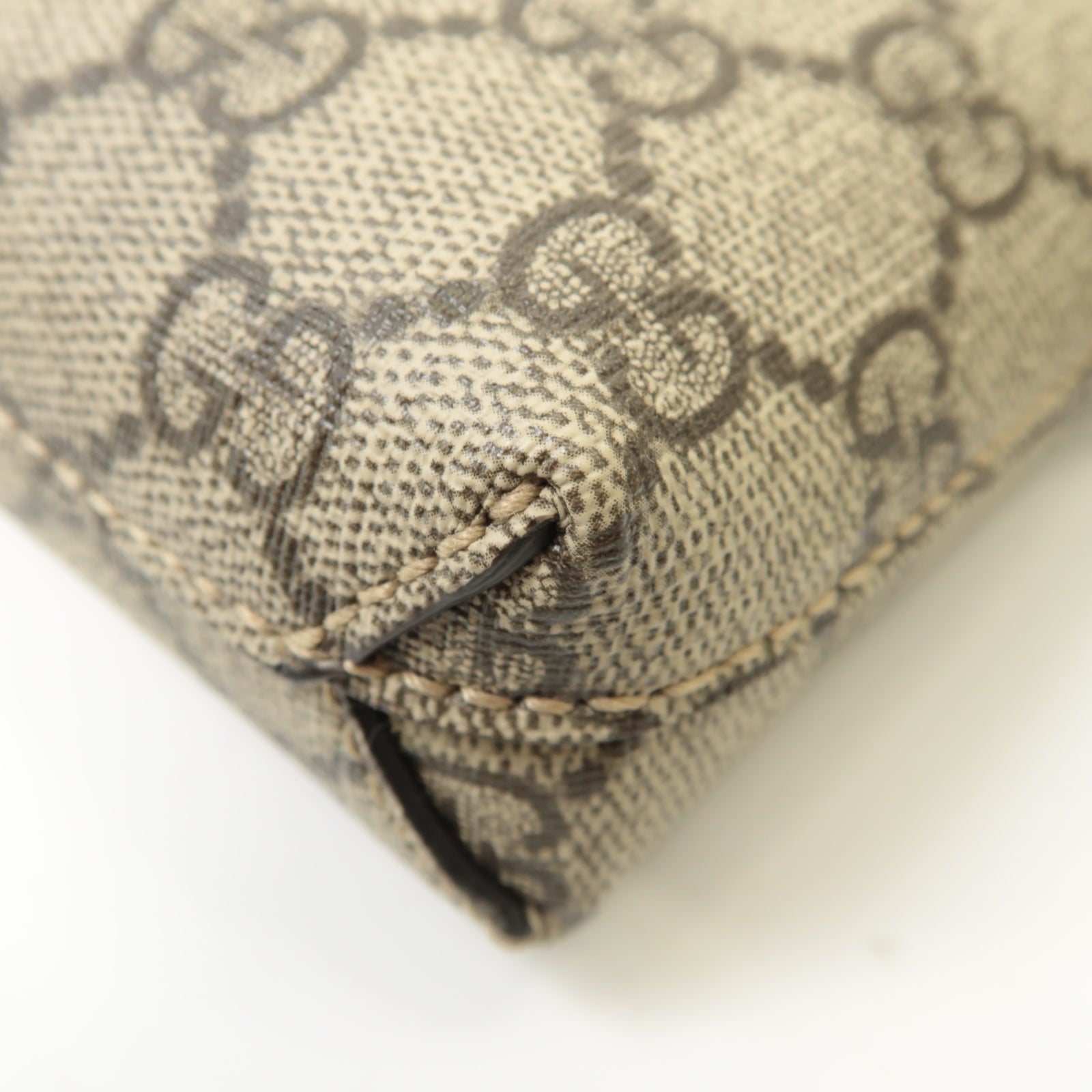 GUCCI 塗層帆布Shoulder Bag金扣肩背袋棕色
