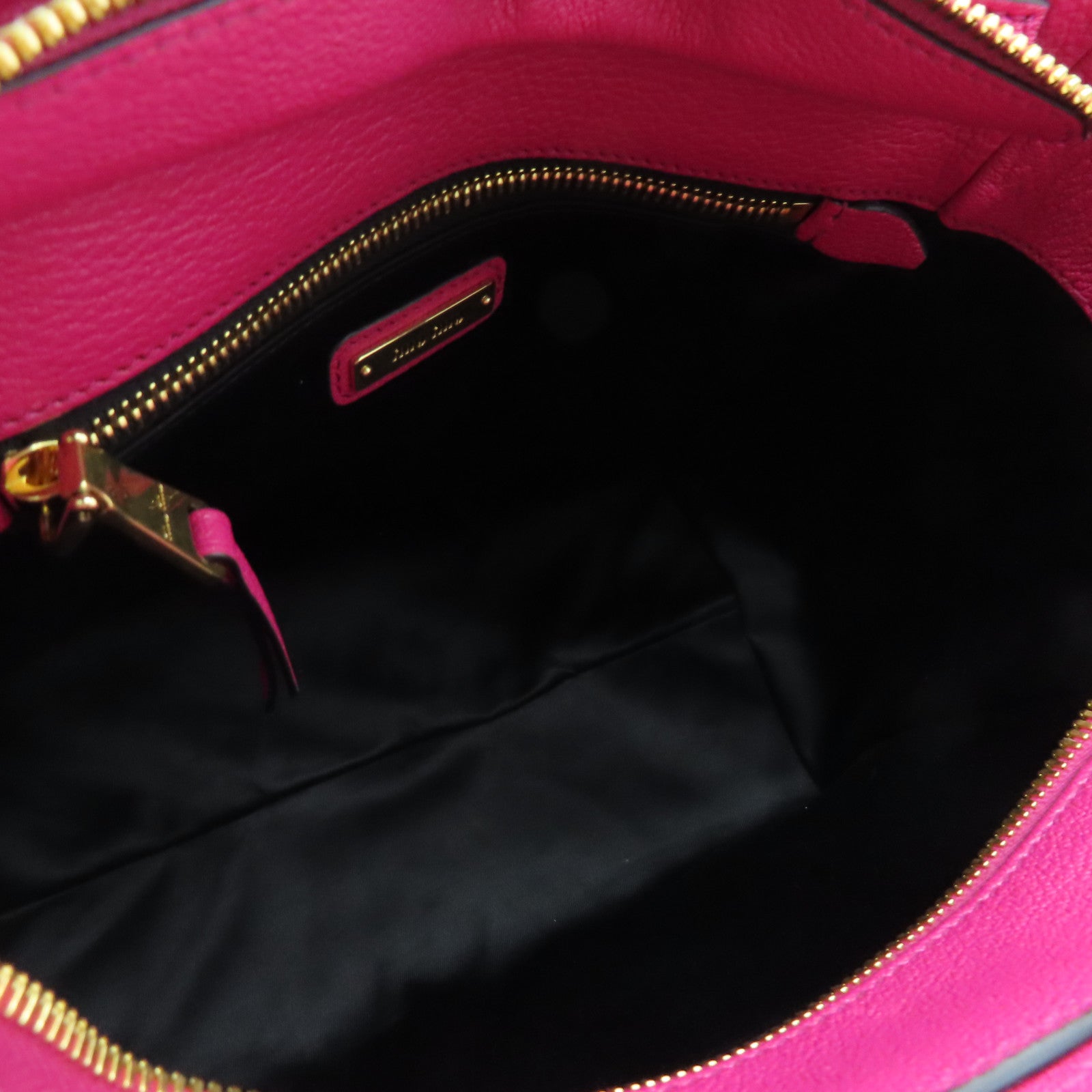 Miu Miu cowhide leather 2 Way Shoulder gold buckle handle shoulder bag pink