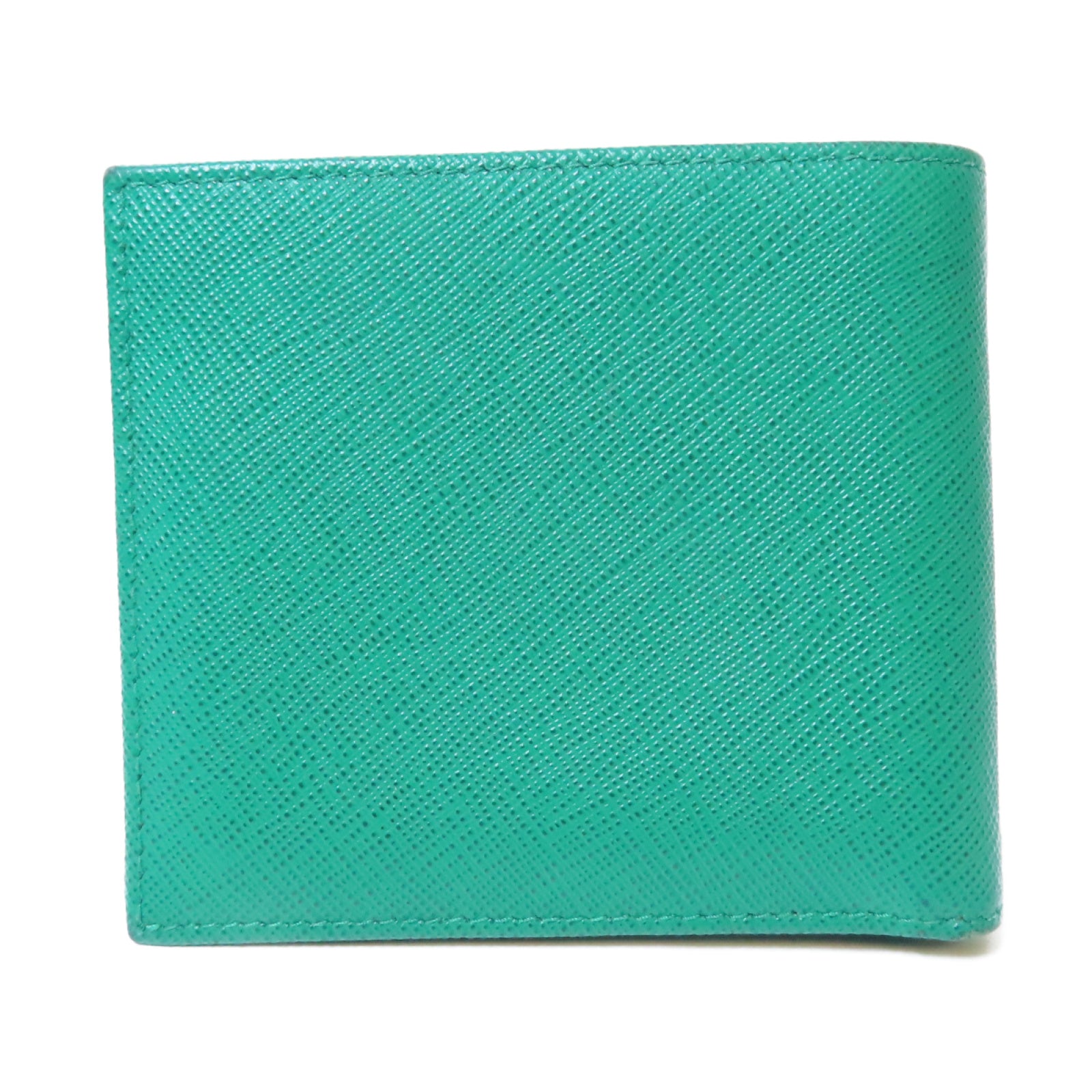 PRADA Saffiano皮革Wallet銀扣錢包綠色