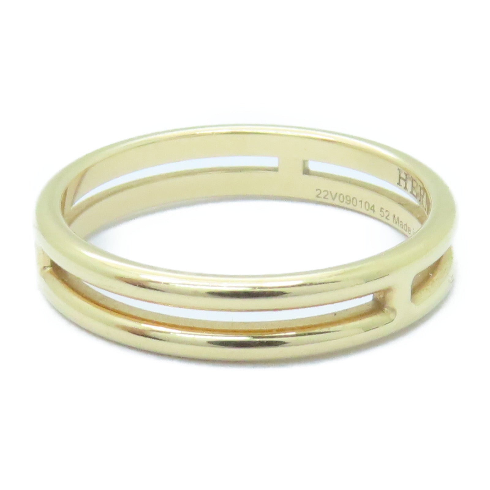HERMES 18K黃金Ariane Wedding Band Ring戒指#52/US#6.25