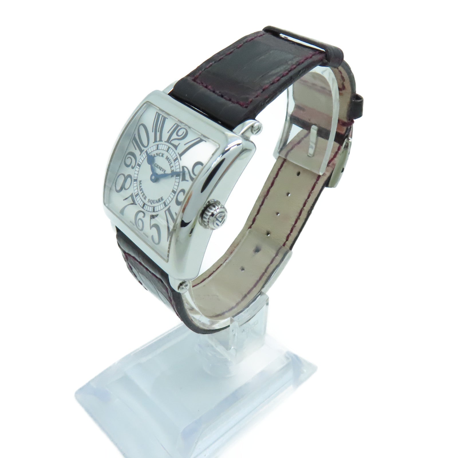 FRANCK MULLER Master Square不锈钢/鳄鱼皮革石英手表银色