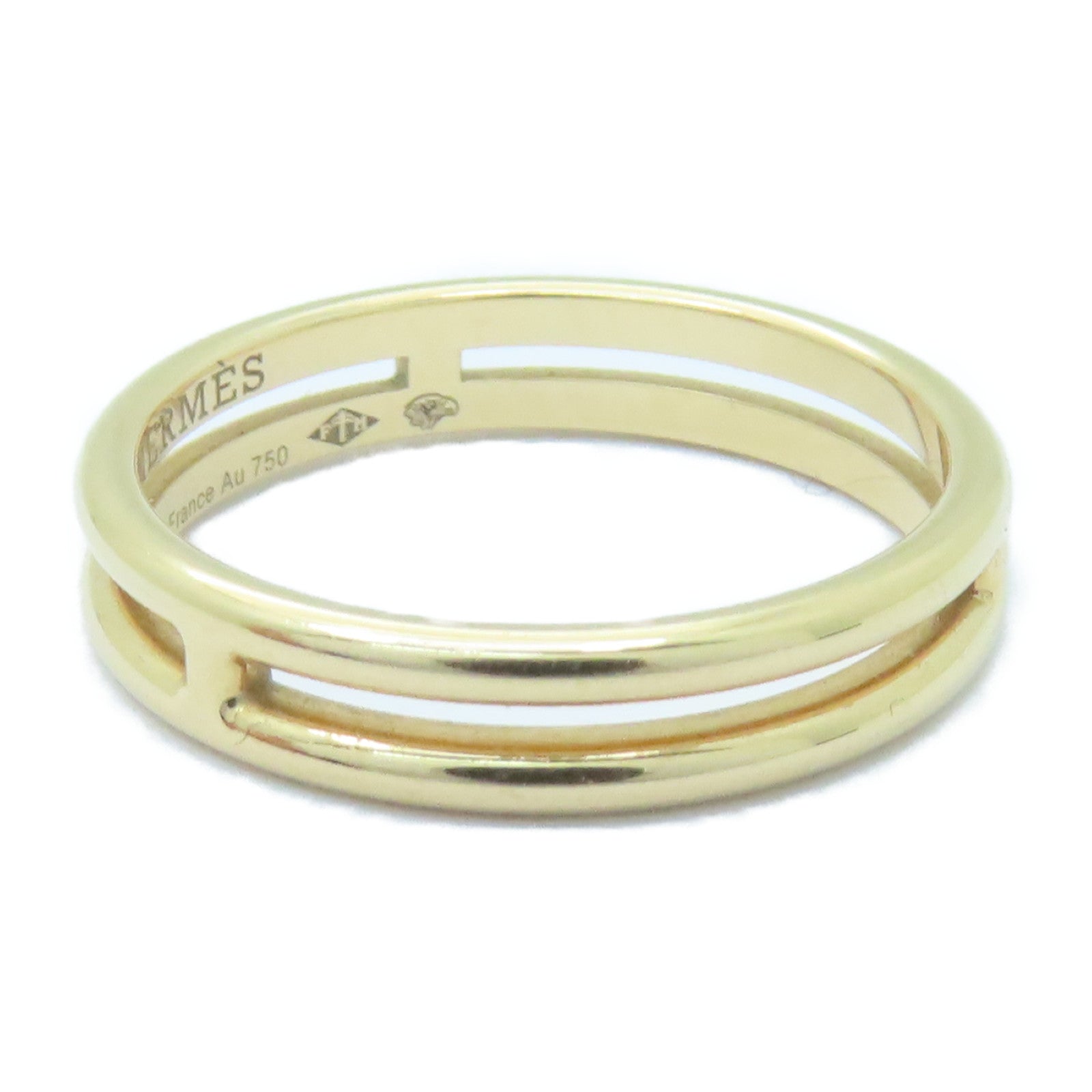 HERMES 18K黃金Ariane Wedding Band Ring戒指#52/US#6.25
