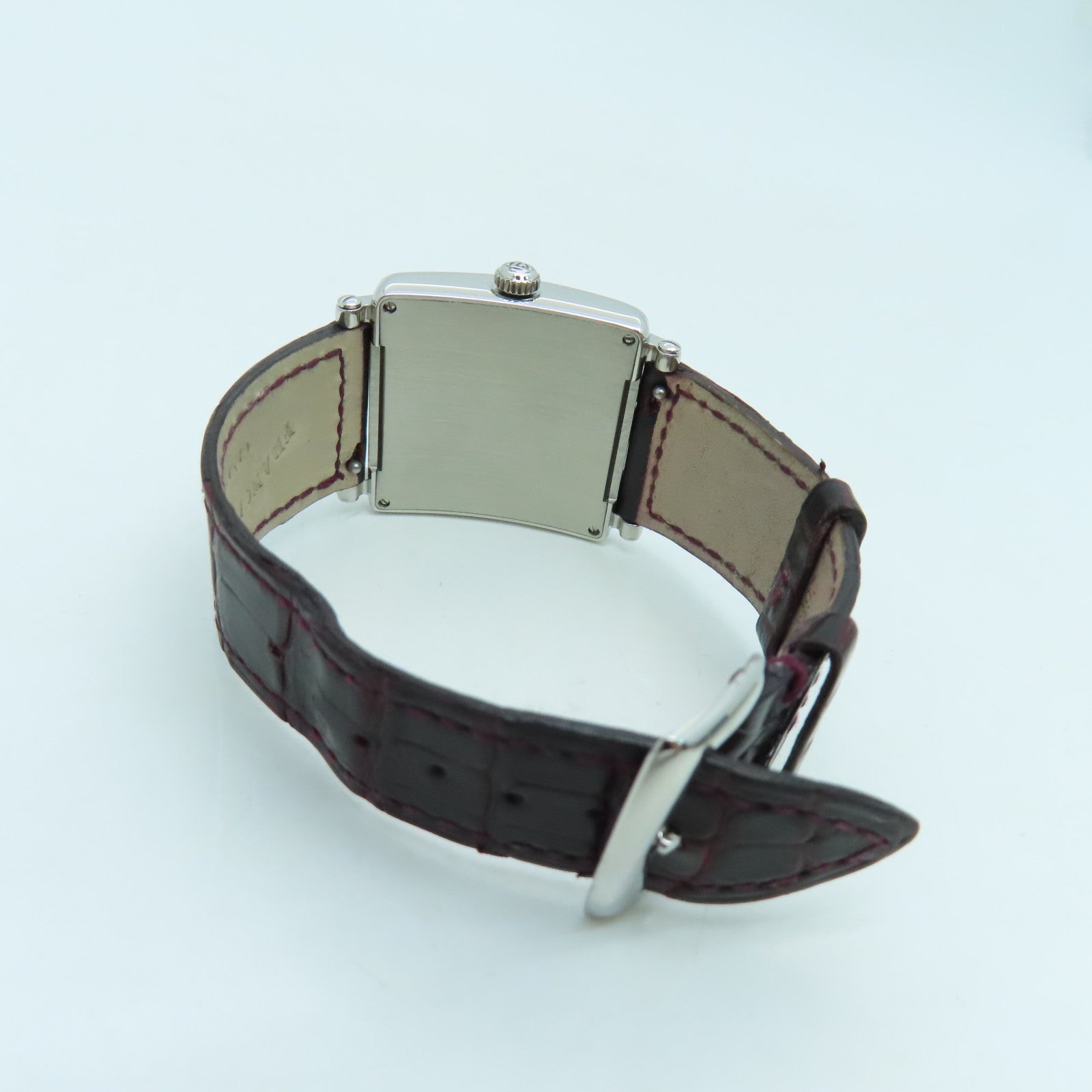 FRANCK MULLER Master Square不锈钢/鳄鱼皮革石英手表银色