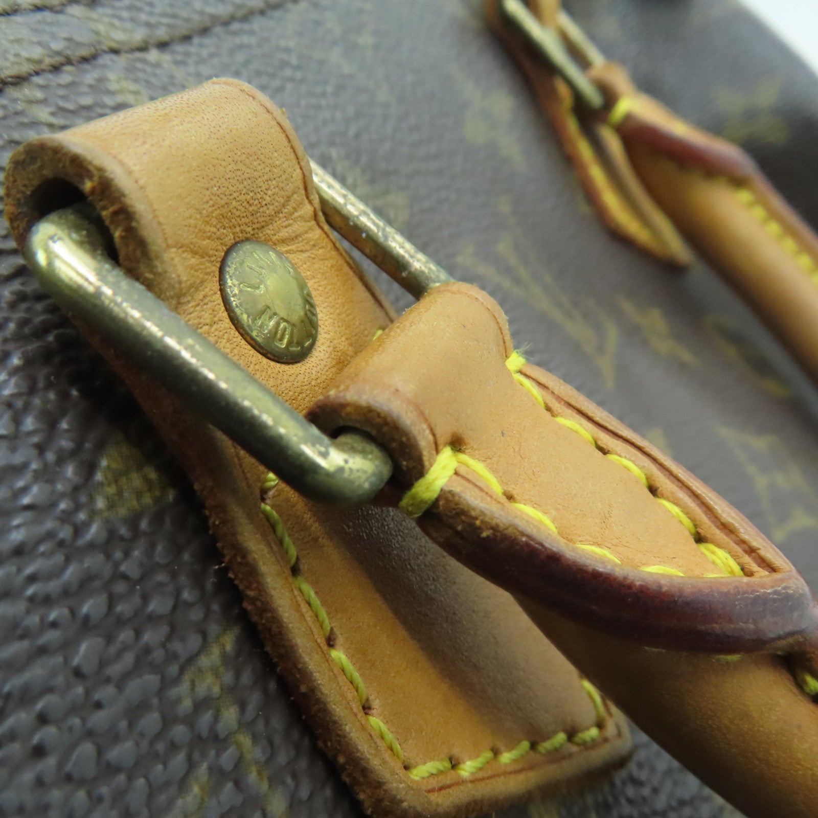 LOUIS VUITTON Monogram Speedy 25 Hand Bag金扣肩背袋啡色