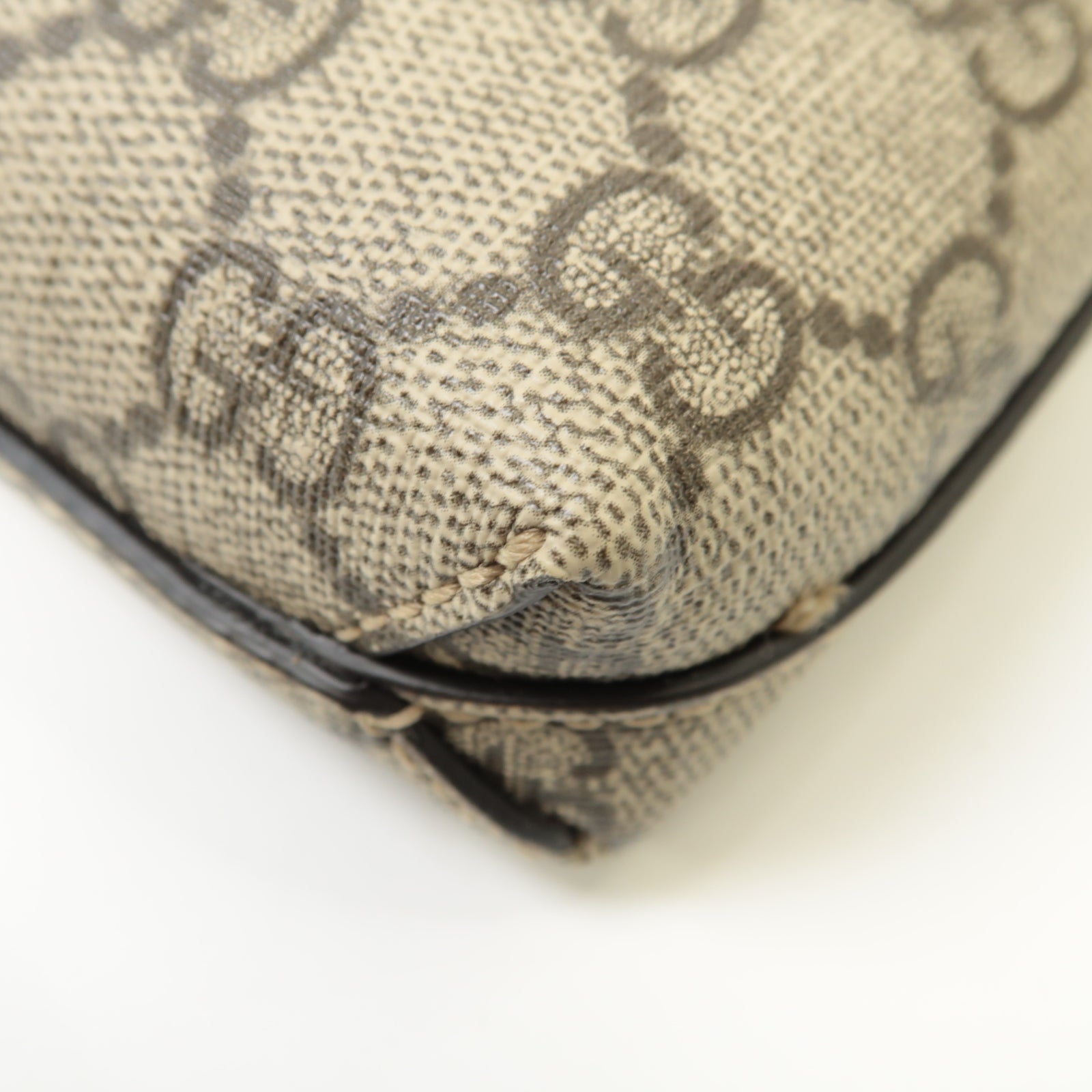 GUCCI 塗層帆布Shoulder Bag金扣肩背袋棕色