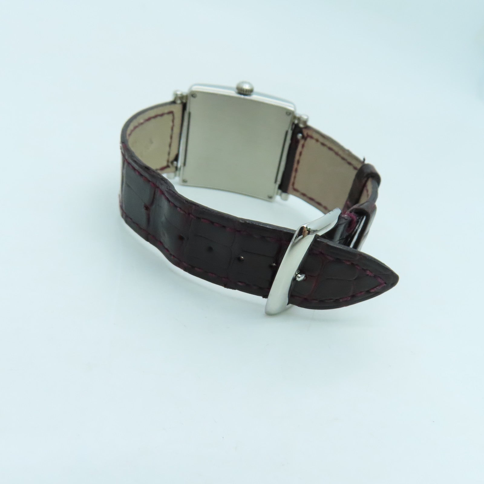 FRANCK MULLER Master Square不锈钢/鳄鱼皮革石英手表银色