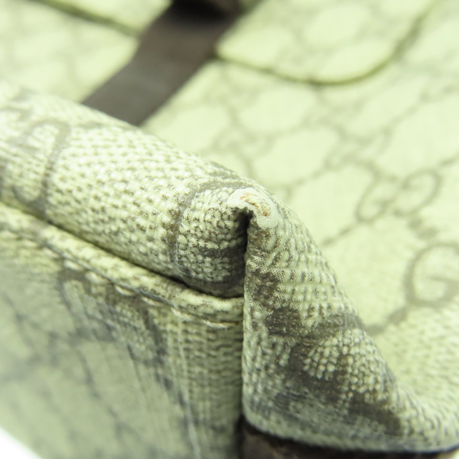 GUCCI 塗層帆布Shoulder Bag銀扣肩背袋棕色