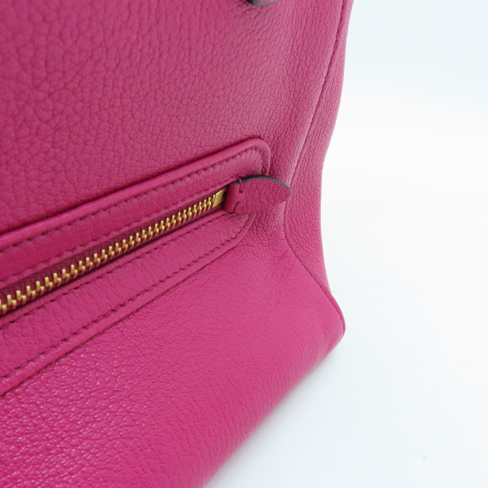 Miu Miu cowhide leather 2 Way Shoulder gold buckle handle shoulder bag pink