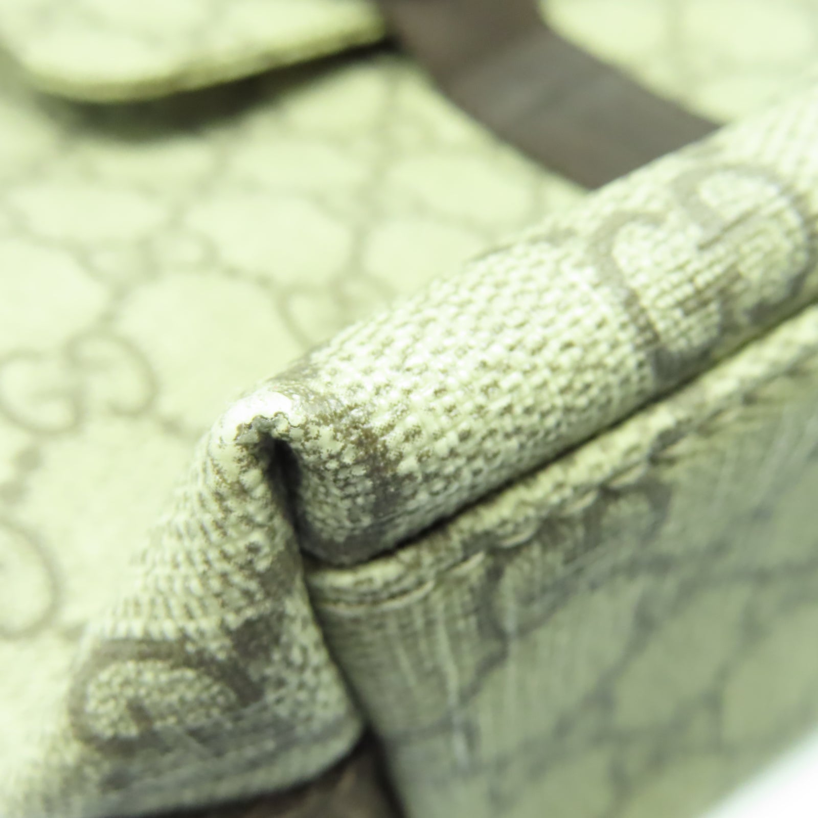 GUCCI 塗層帆布Shoulder Bag銀扣肩背袋棕色