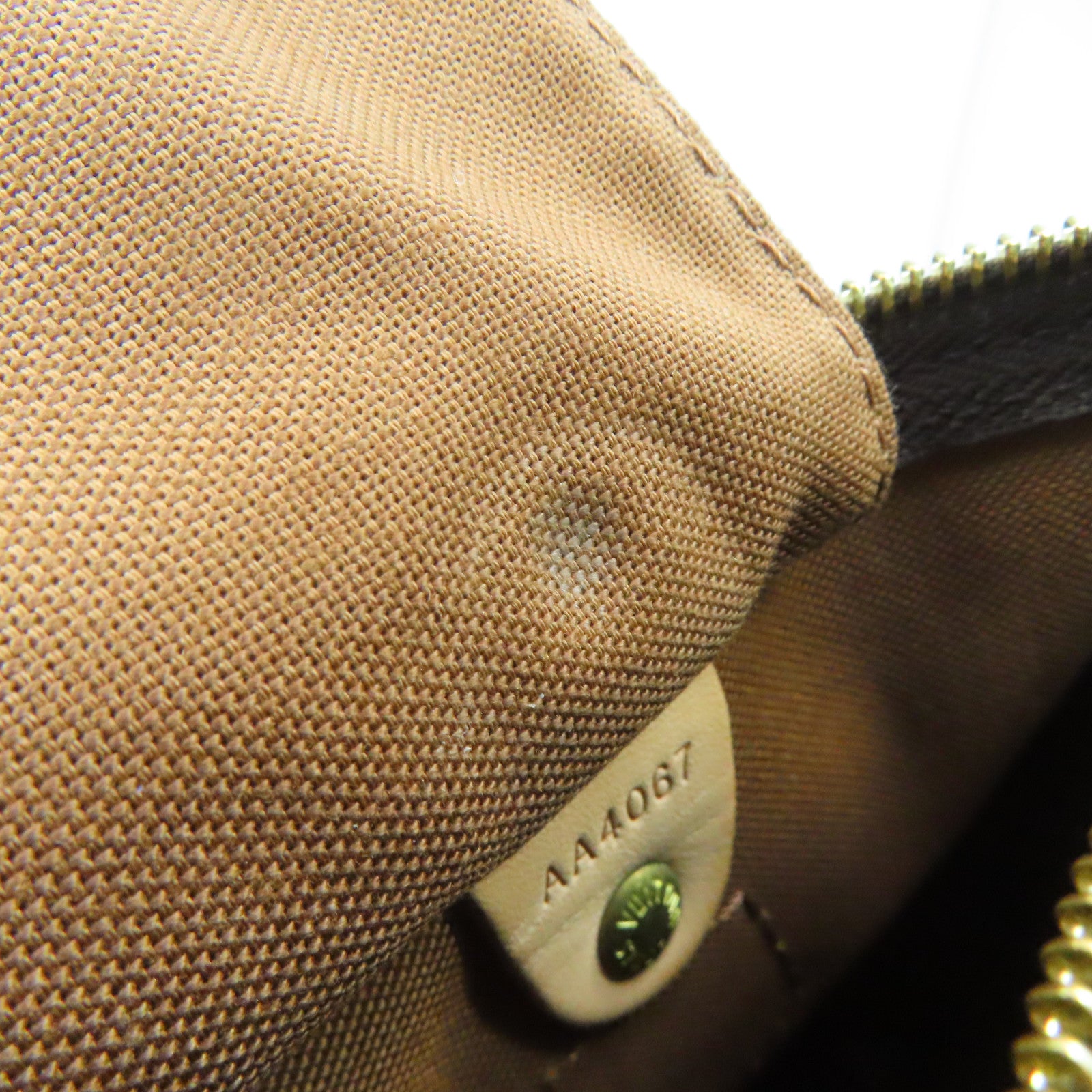 LOUIS VUITTON Monogram Speedy 35 Gold Buckle Handle Bag Brown
