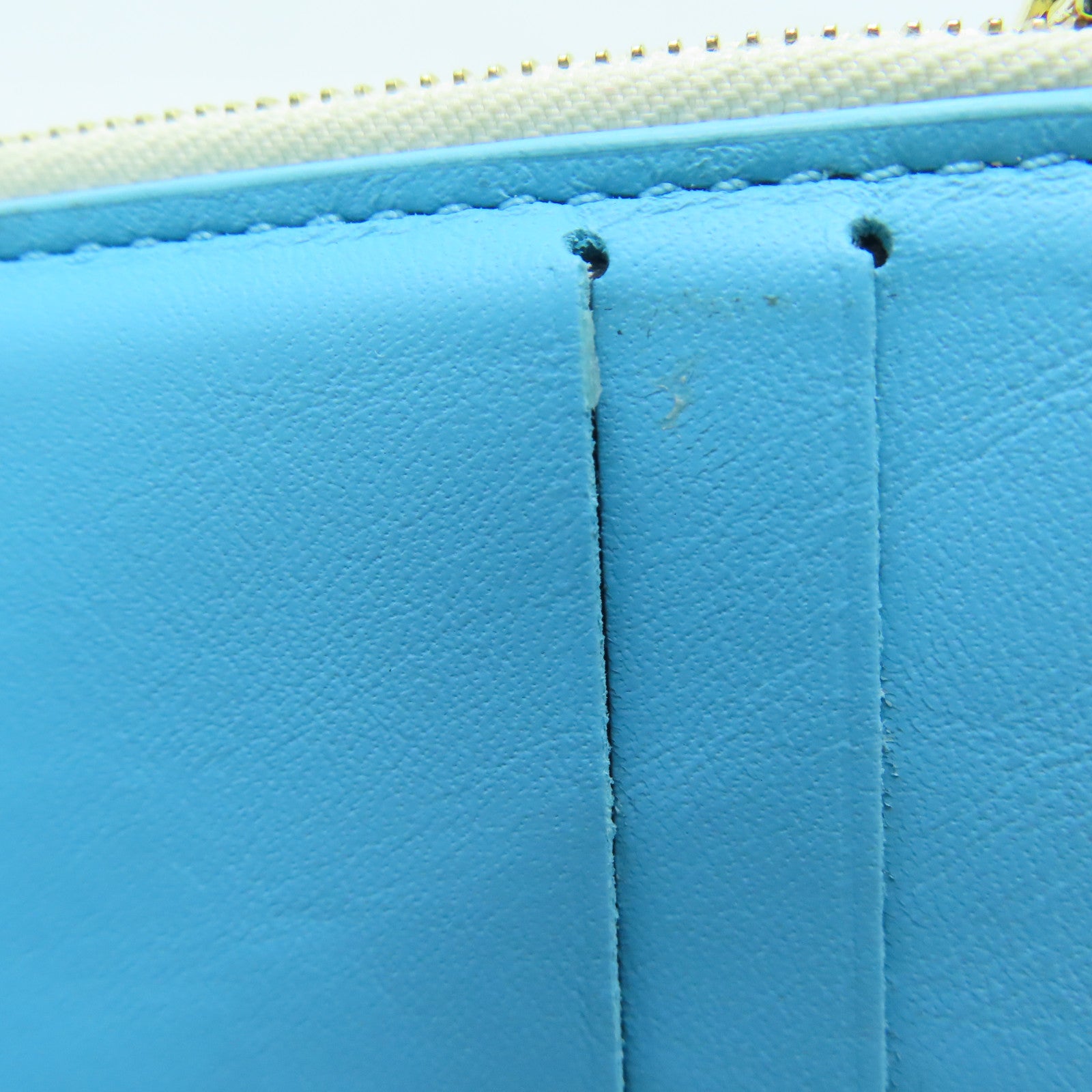 LOUIS VUITTON 【激减优惠】牛皮皮革Point 9 Small Wallet金扣钱包白色