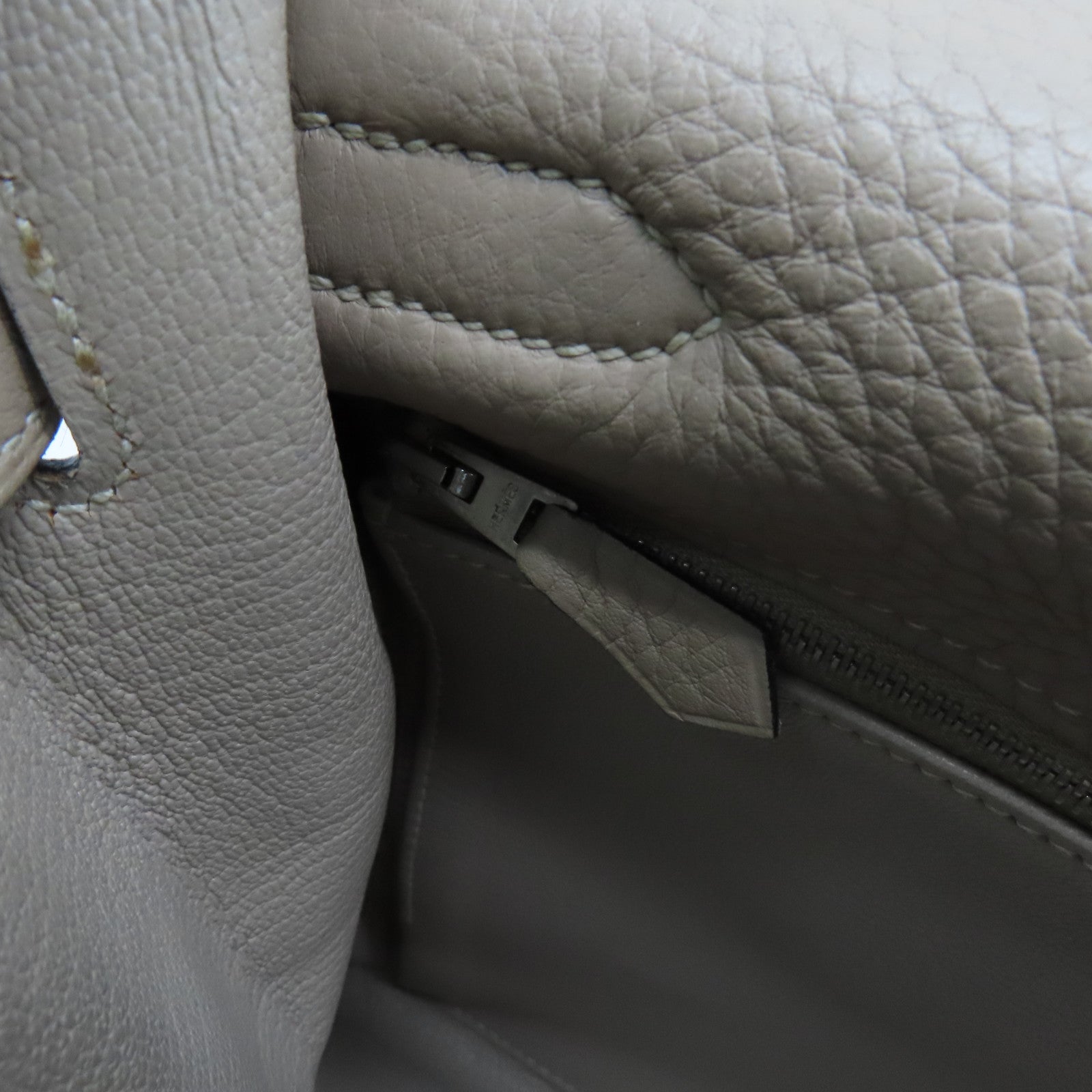 HERMES Togo皮革Kelly 35銀扣手挽袋米色