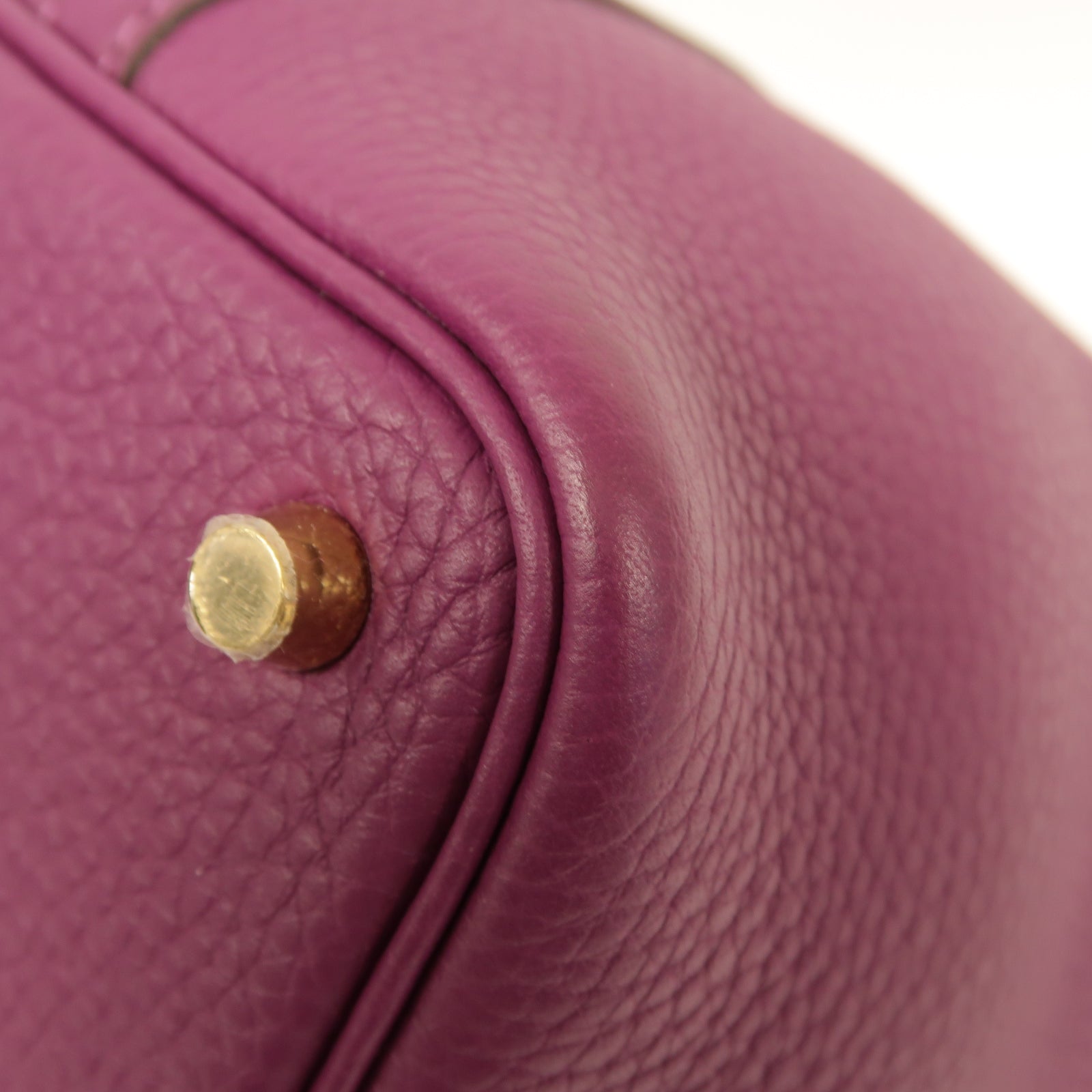 HERMES Clemence皮革Picotin MM金扣手挽袋 Anemone紫色