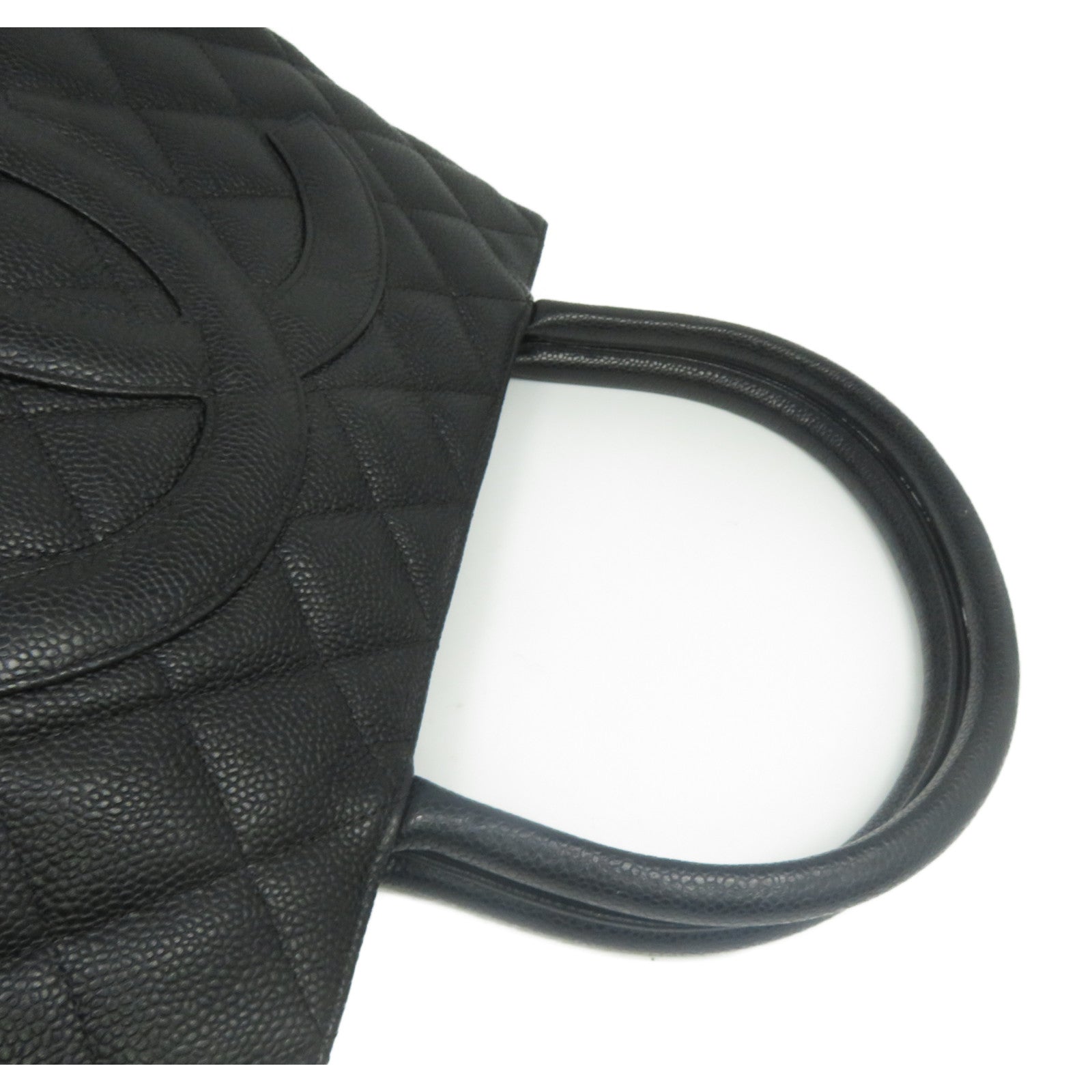 CHANEL 菱格Caviar皮革Vintage Bag金扣肩背袋黑色
