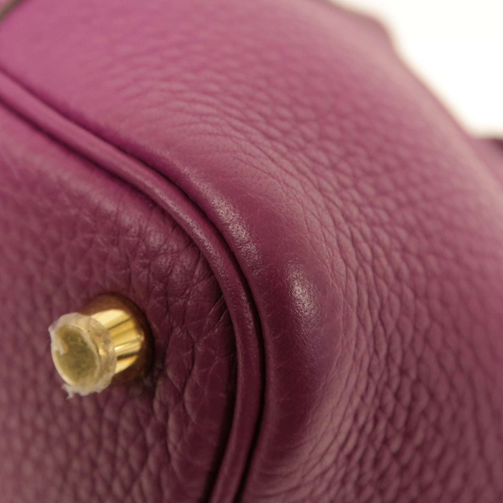 HERMES Clemence皮革Picotin MM金扣手挽袋 Anemone紫色