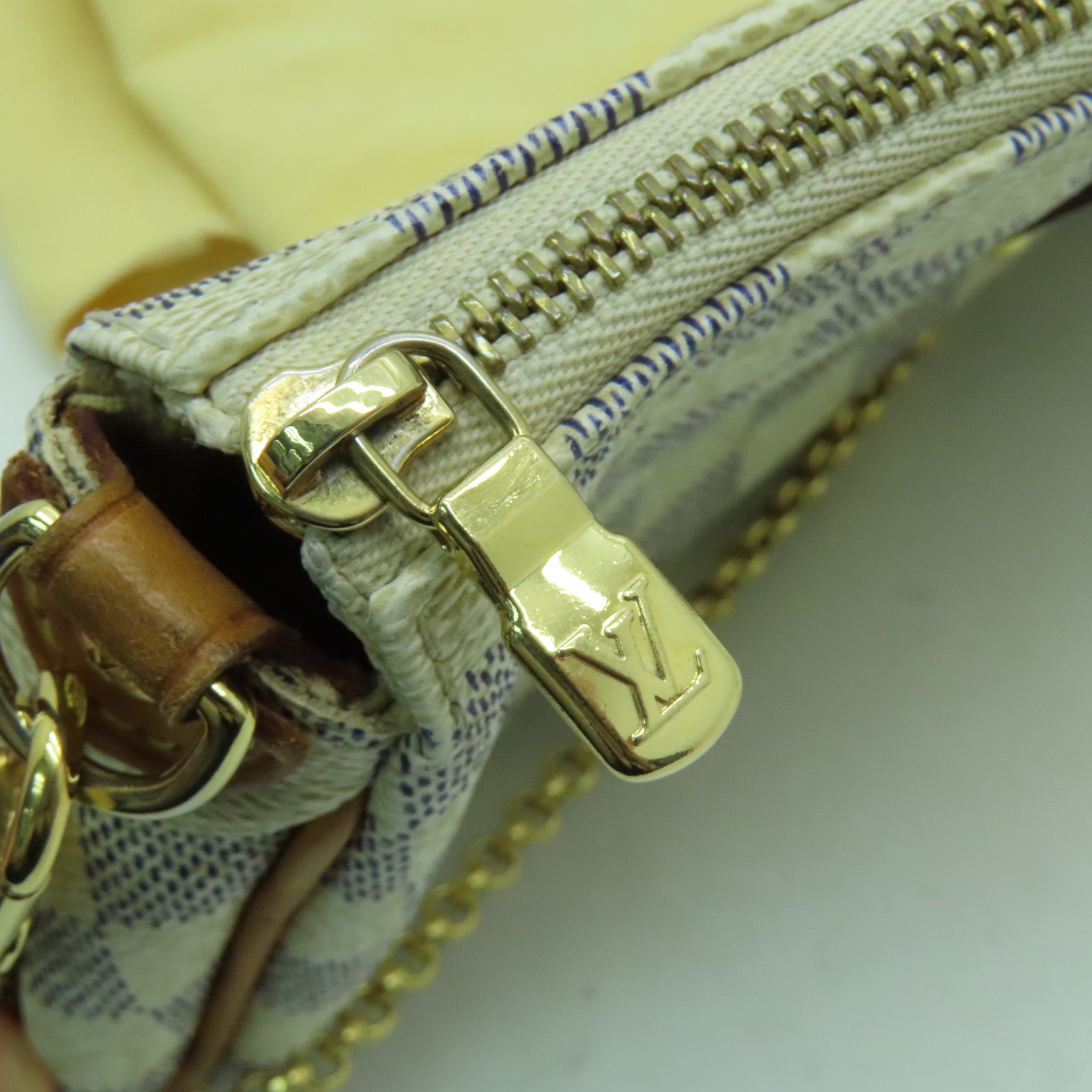 LOUIS VUITTON Damier Azur Eva金扣手挽肩背兩用袋白色