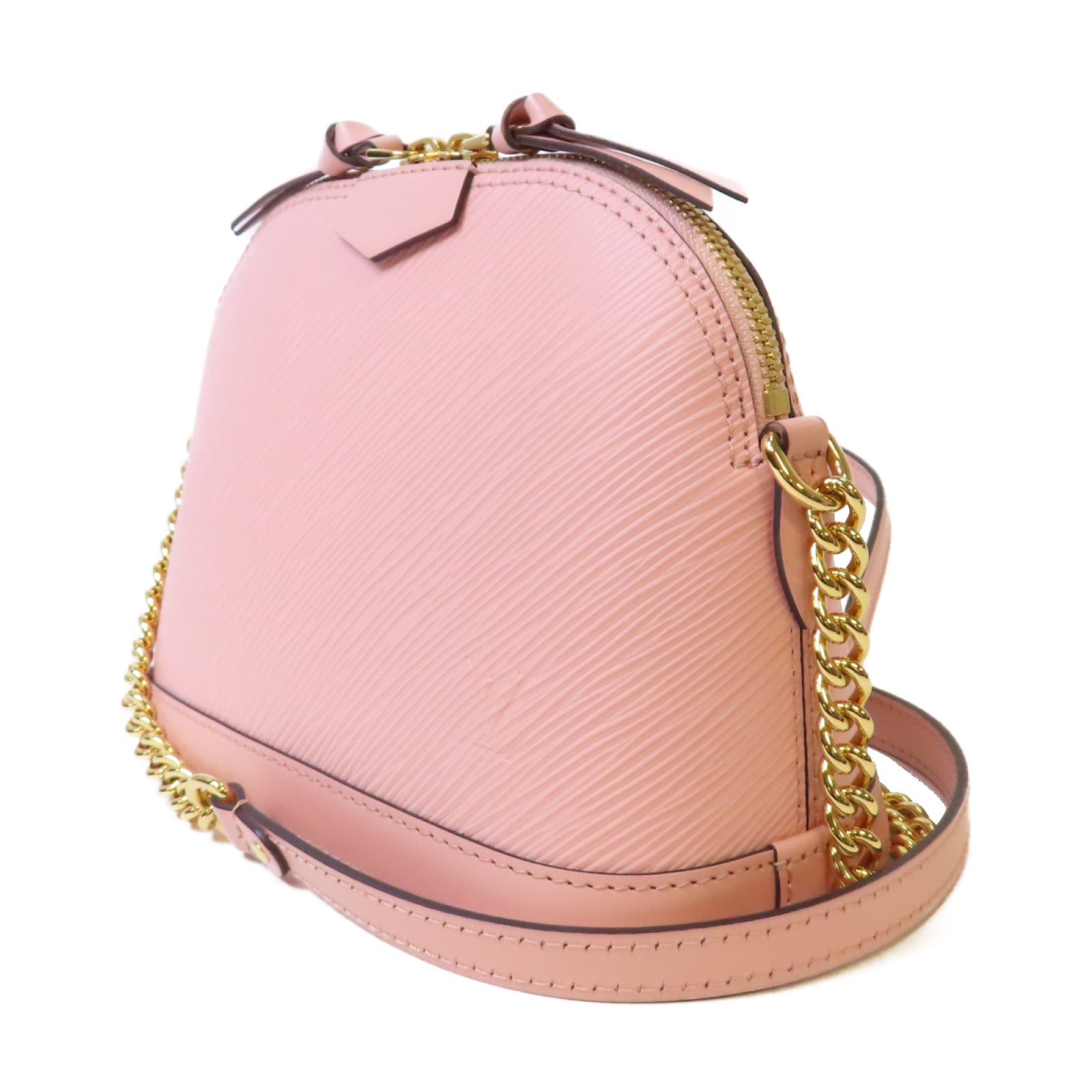 LOUIS VUITTON Epi Alma Mini Bag金扣鏈帶肩背袋粉紅色