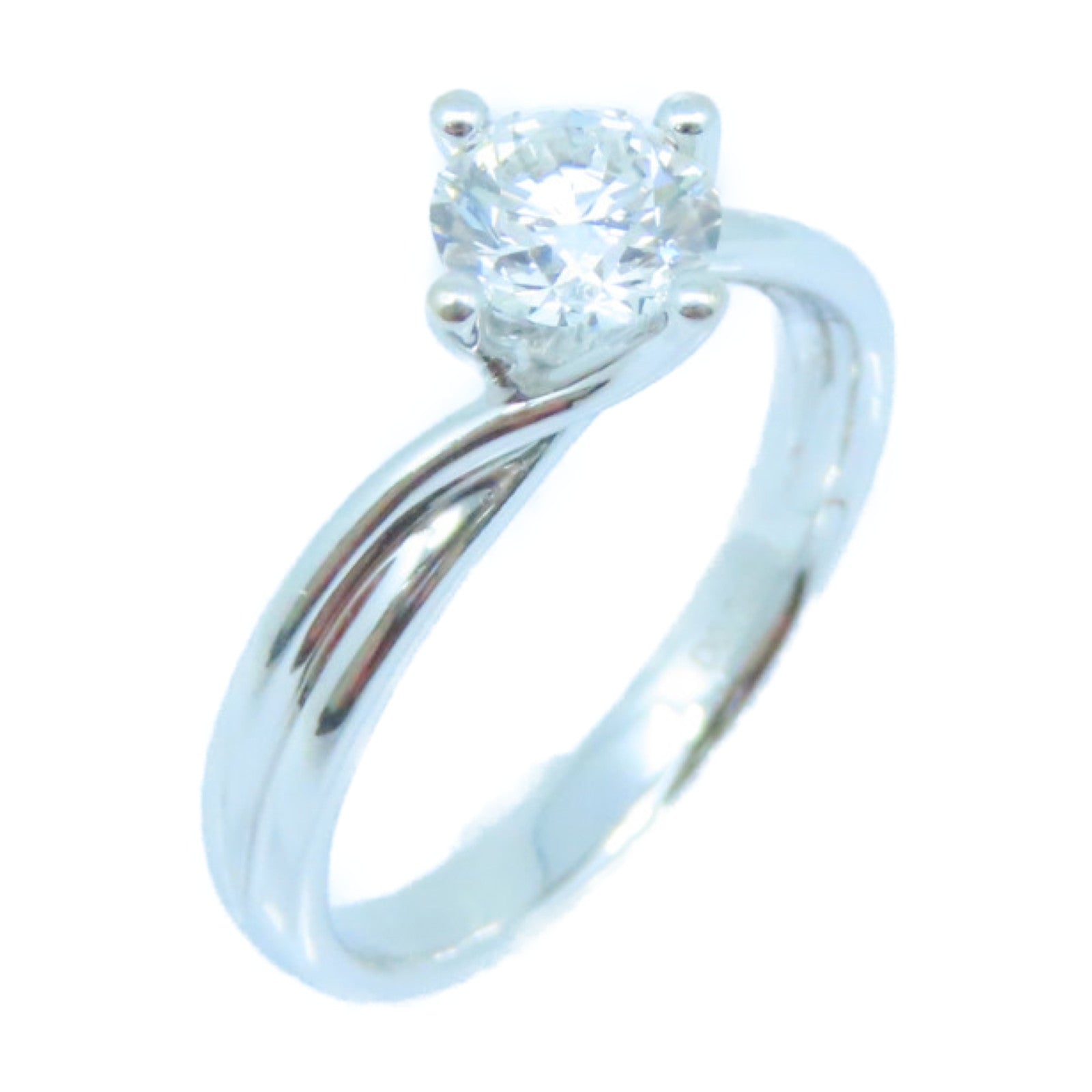 JEWELRY 18K White Gold Diamond Ring 0.74ct Diamond Ring US#5.5