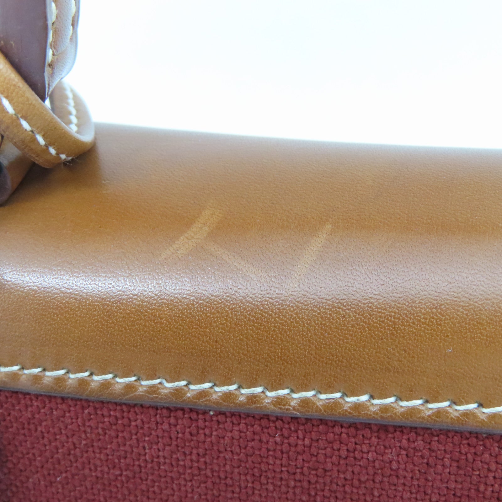 HERMES Canvas Retourne帆布/牛皮皮革Kelly 28 Limited Edition Of Horse銀扣手挽肩背兩用袋紅色/棕色