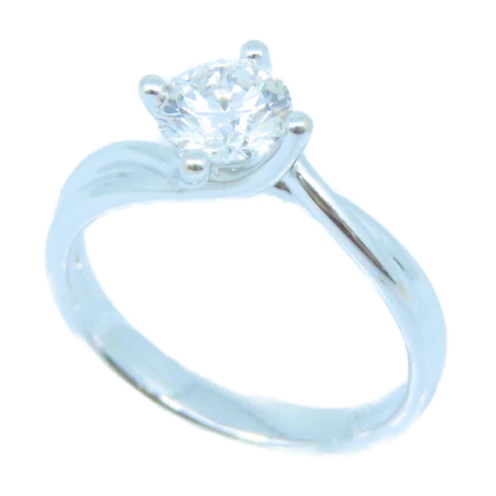 JEWELRY 18K White Gold Diamond Ring 0.74ct Diamond Ring US#5.5