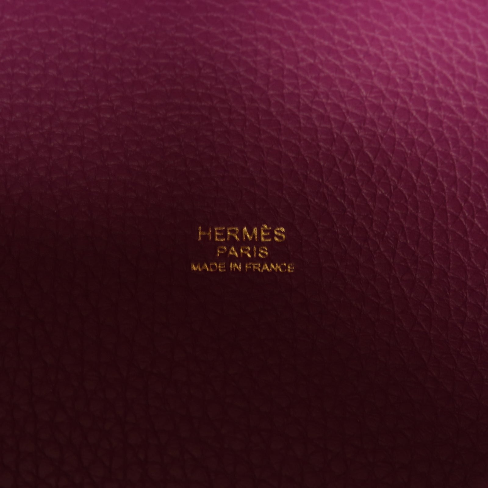 HERMES Clemence皮革Picotin MM金扣手挽袋 Anemone紫色