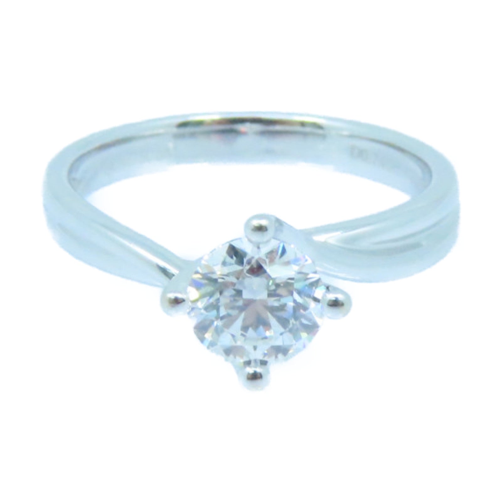 JEWELRY 18K White Gold Diamond Ring 0.74ct Diamond Ring US#5.5