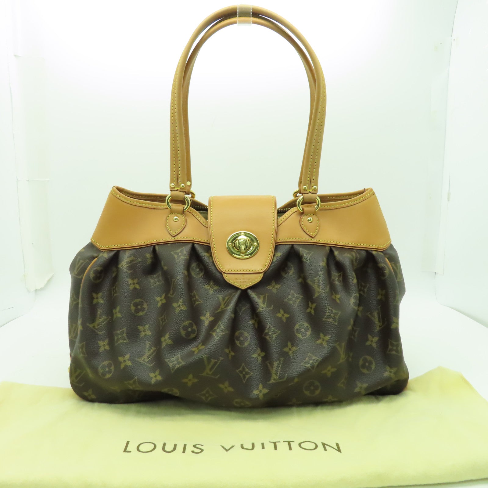 LOUIS VUITTON Monogram Boetie MM金扣肩背袋啡色