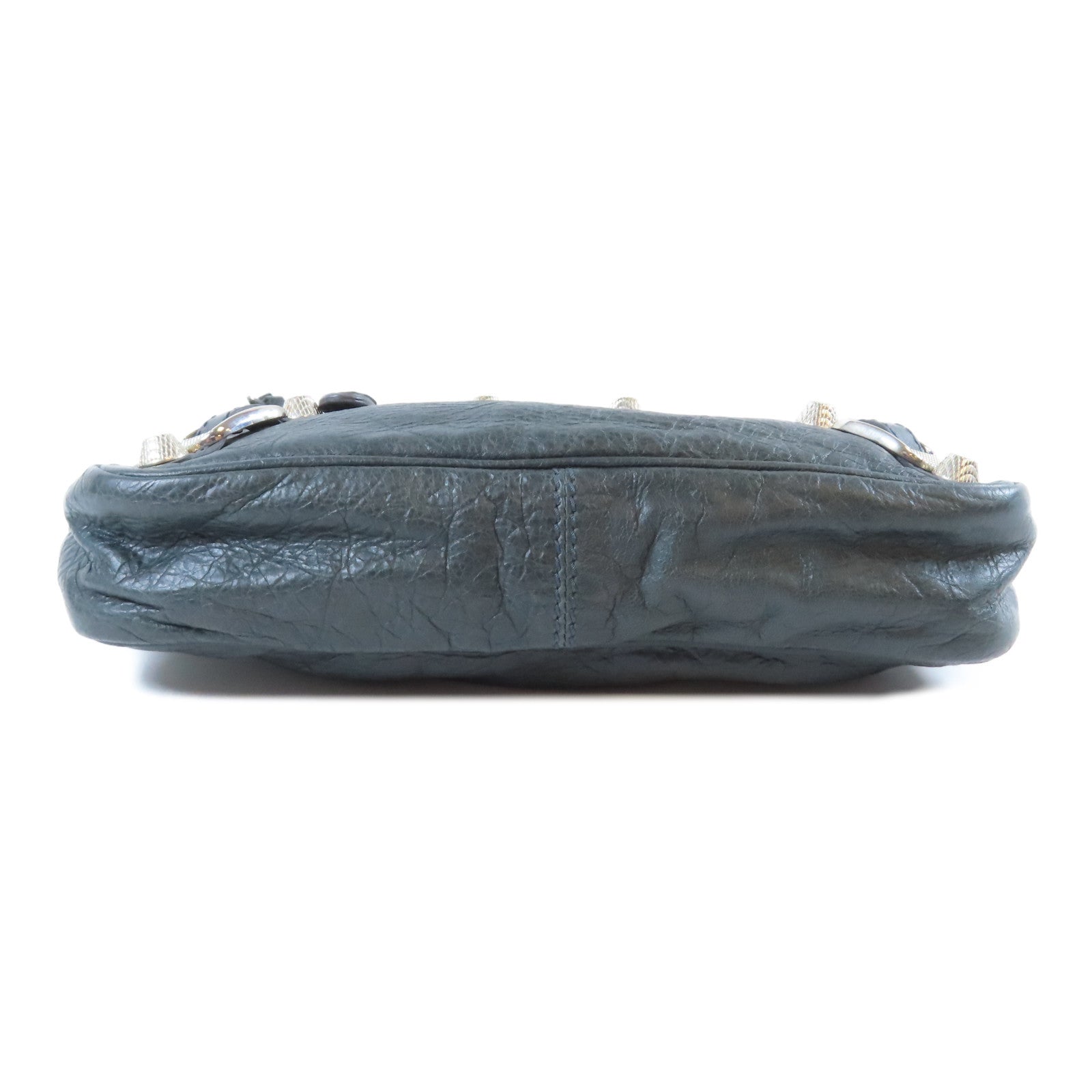 BALENCIAGA 牛皮皮革Gaint Hip銀扣肩背袋深灰色