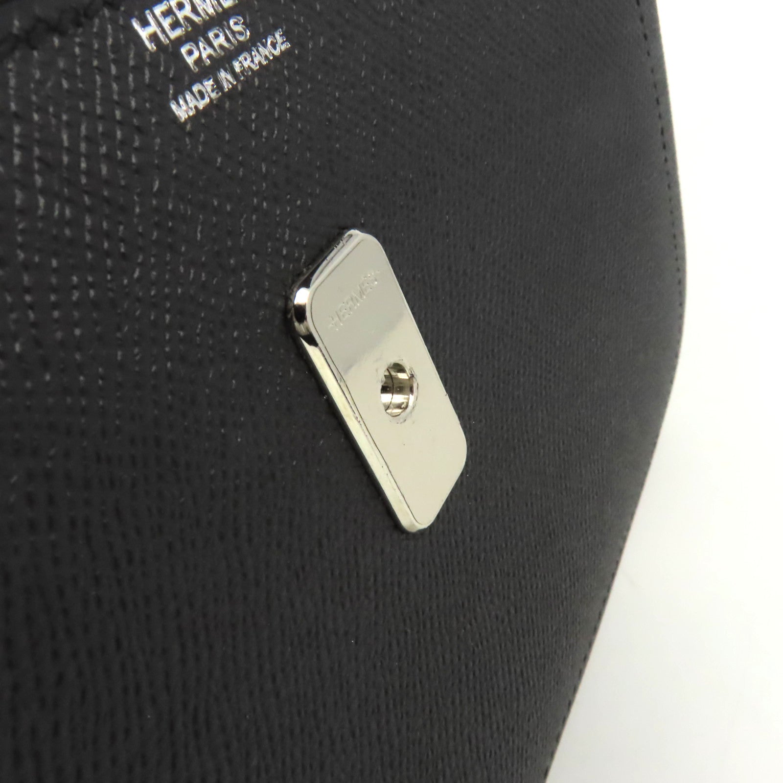 HERMES Swift皮革/Epsom皮革Harnais Shoulder Bag銀扣肩背袋黑色