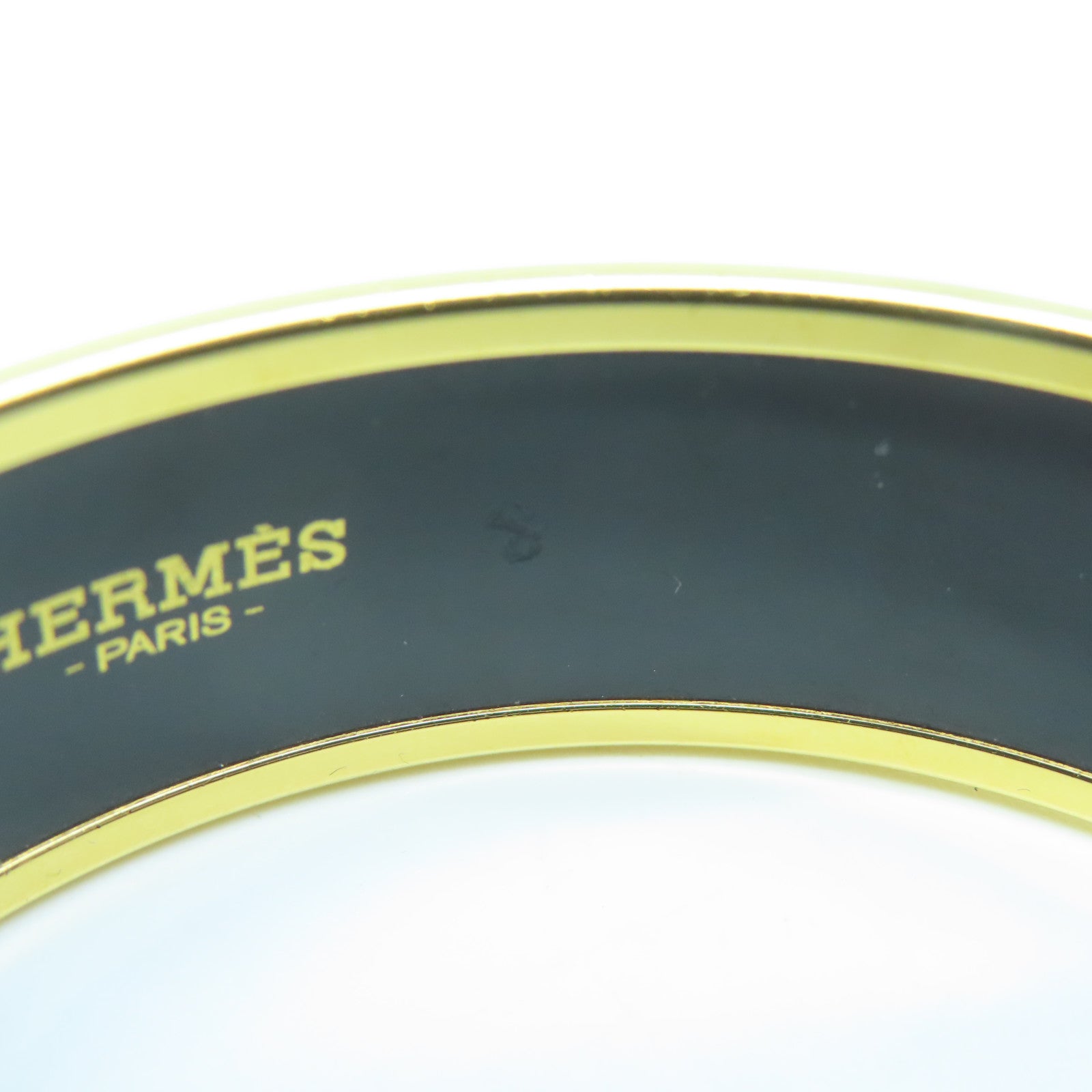 HERMES metal Bangle gold buckle bracelet blue green