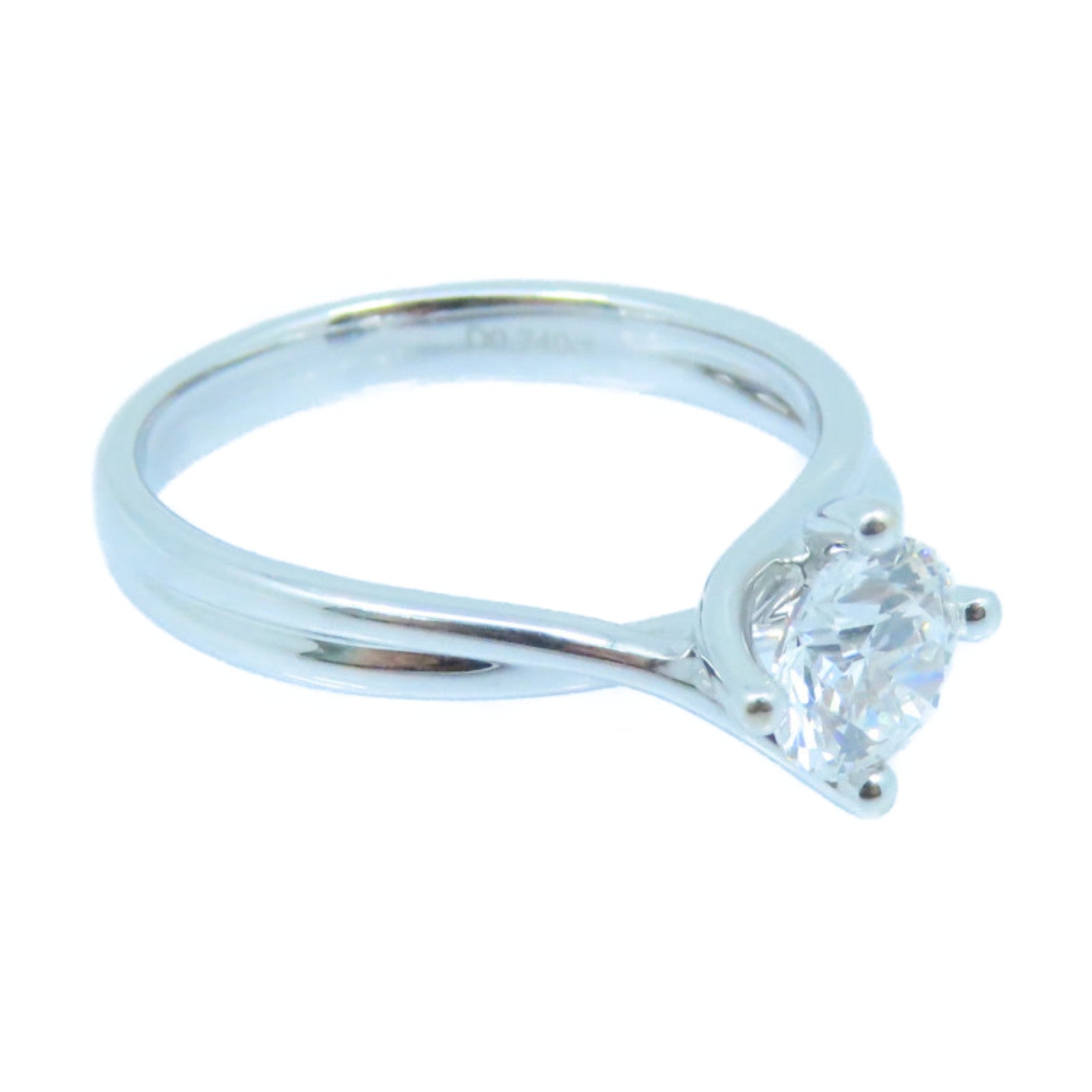 JEWELRY 18K White Gold Diamond Ring 0.74ct Diamond Ring US#5.5