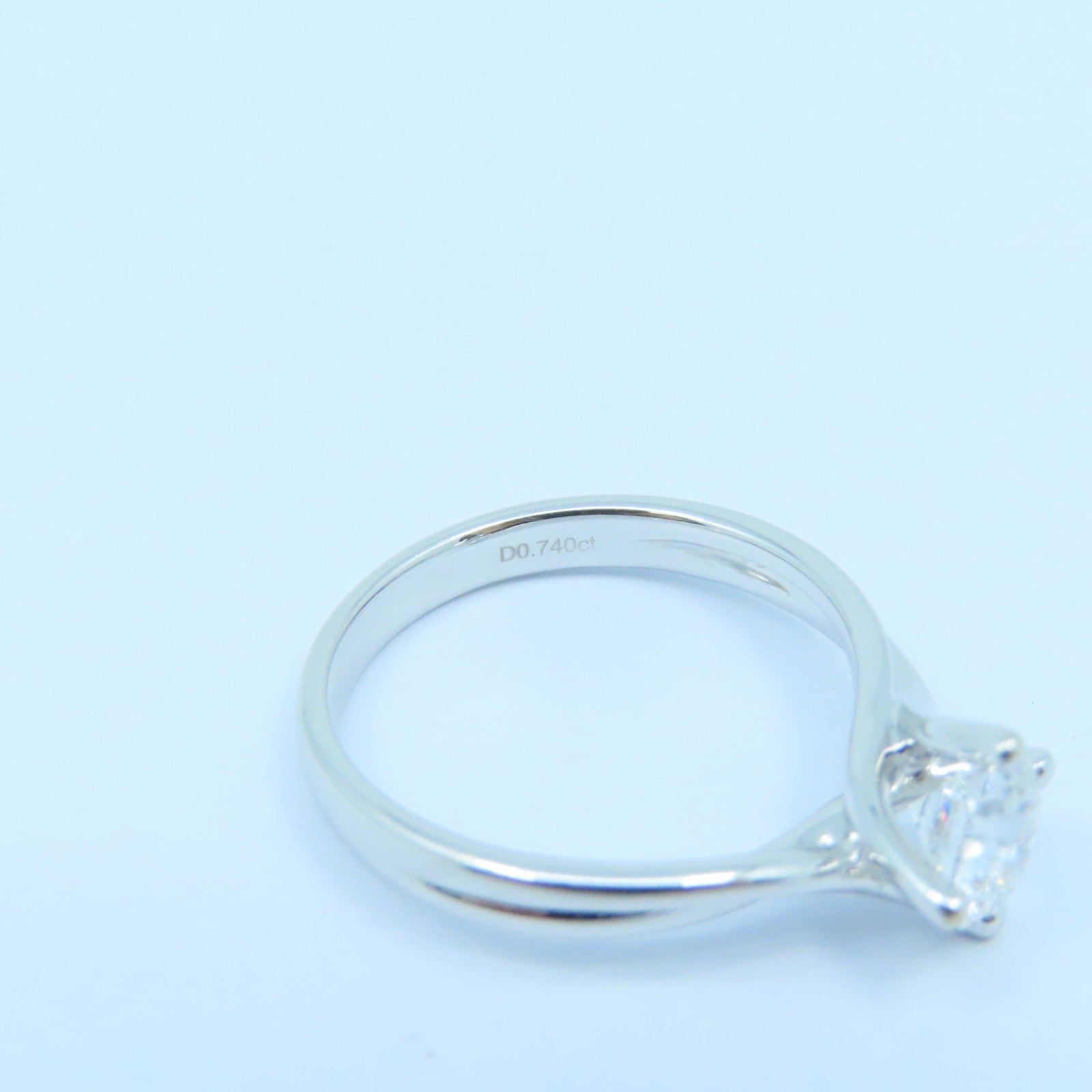 JEWELRY 18K White Gold Diamond Ring 0.74ct Diamond Ring US#5.5