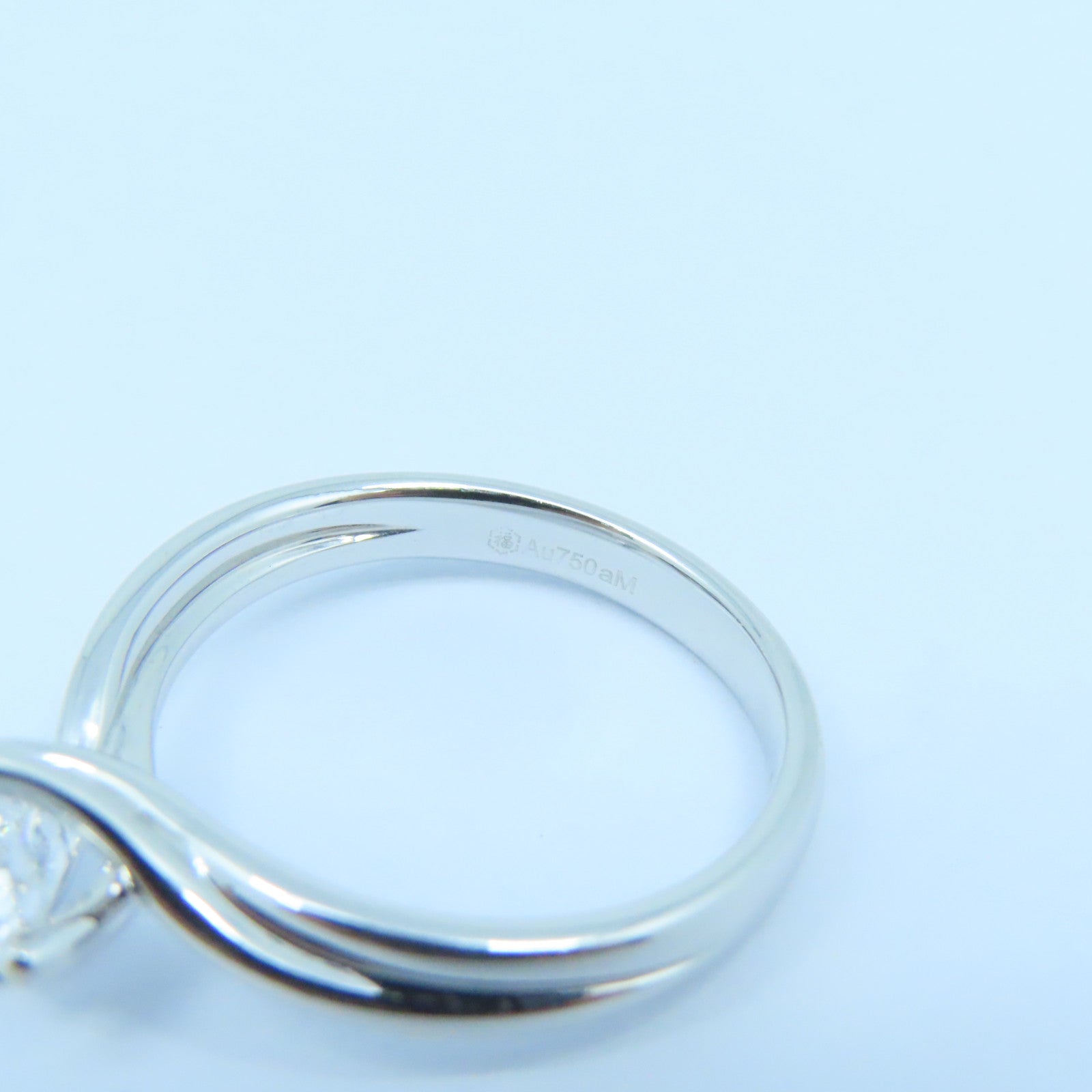 JEWELRY 18K White Gold Diamond Ring 0.74ct Diamond Ring US#5.5