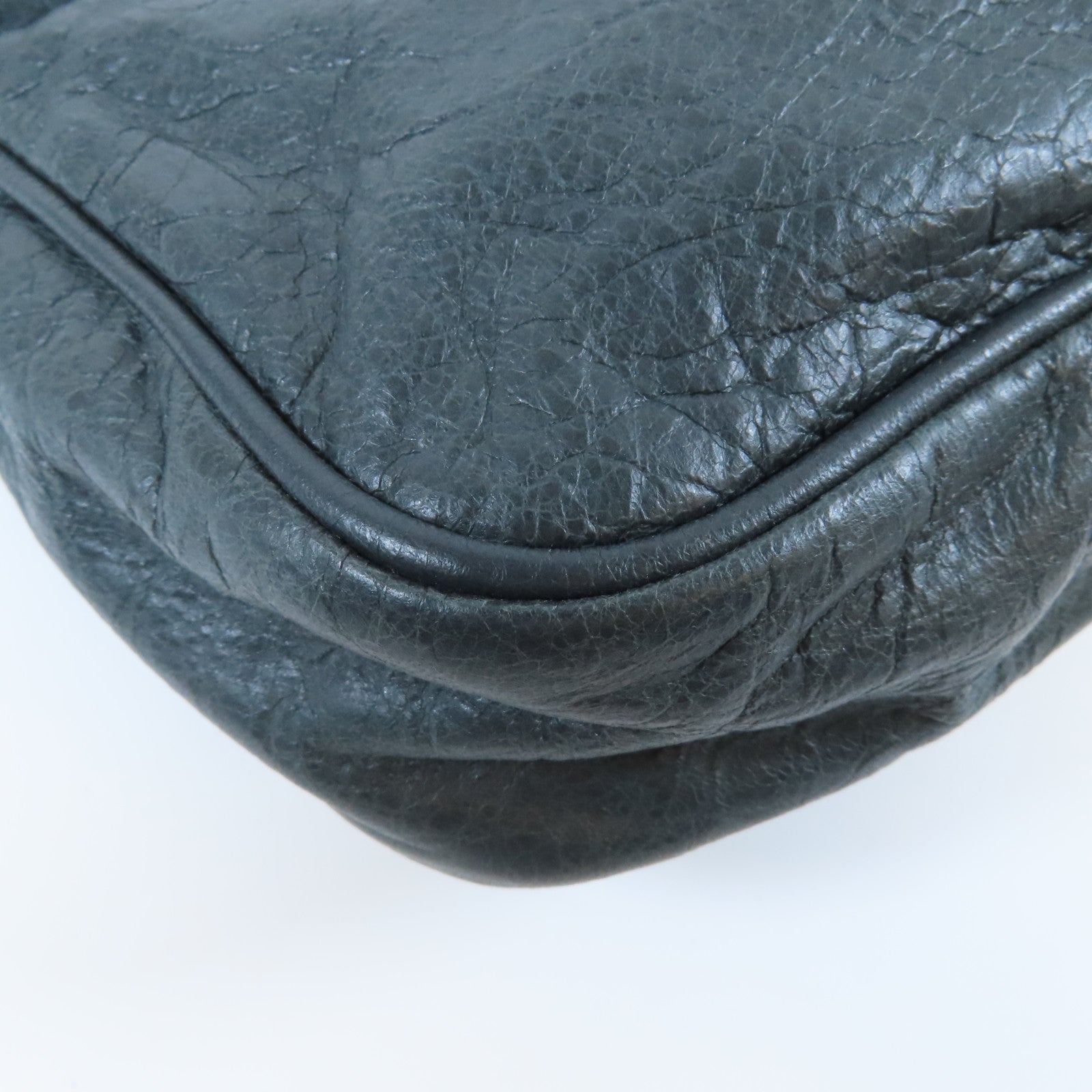 BALENCIAGA 牛皮皮革Gaint Hip銀扣肩背袋深灰色