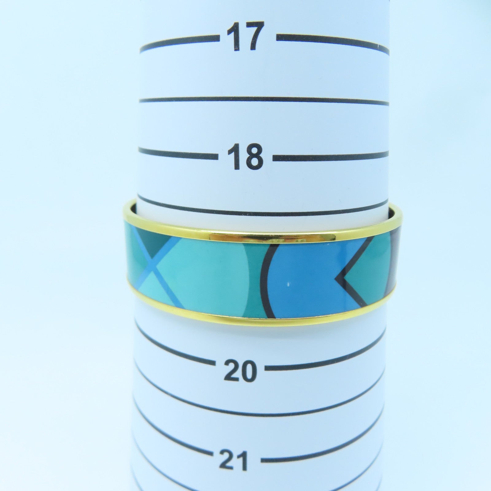 HERMES metal Bangle gold buckle bracelet blue green