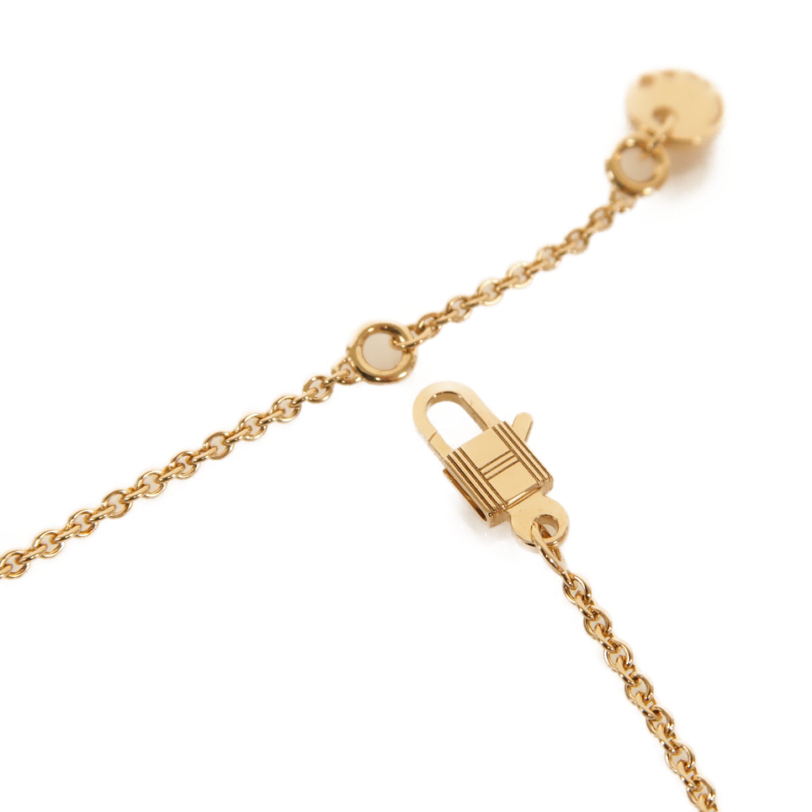 HERMES 黒翡翠/18K玫瑰金Amulette Constance項鍊黒色