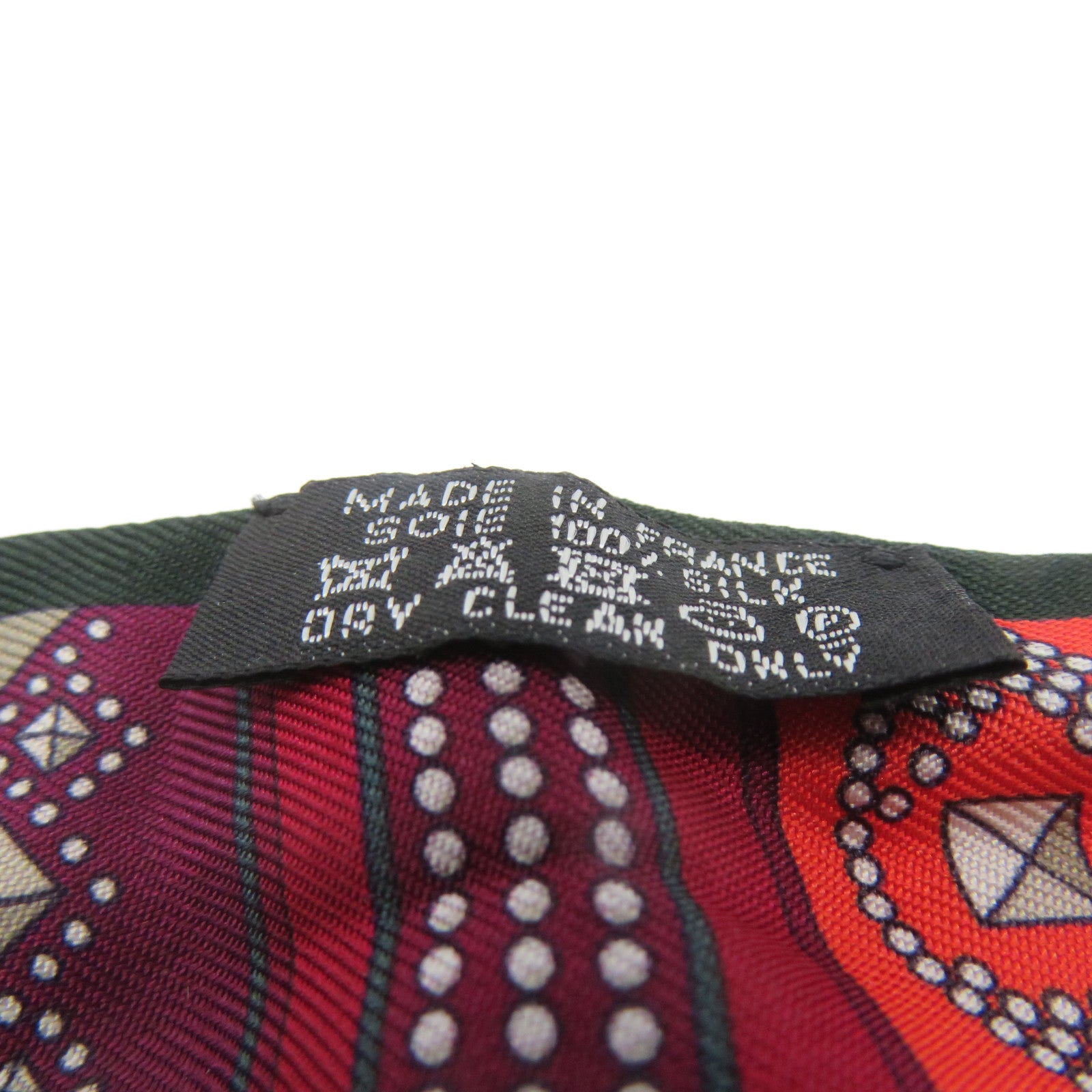HERMES Silk Twilly Scarf Green/Wine Red/Color