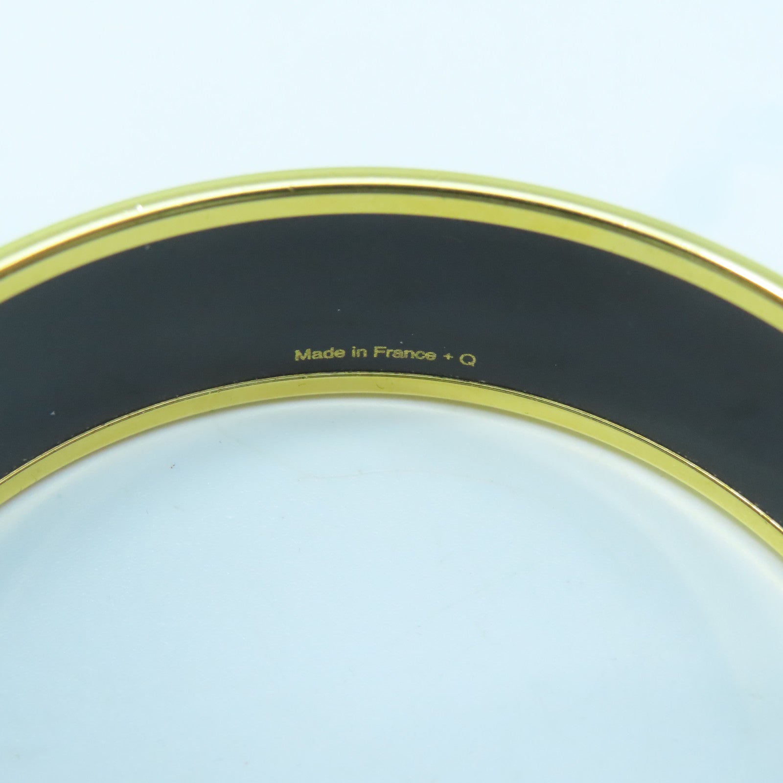 HERMES metal Bangle gold buckle bracelet blue green