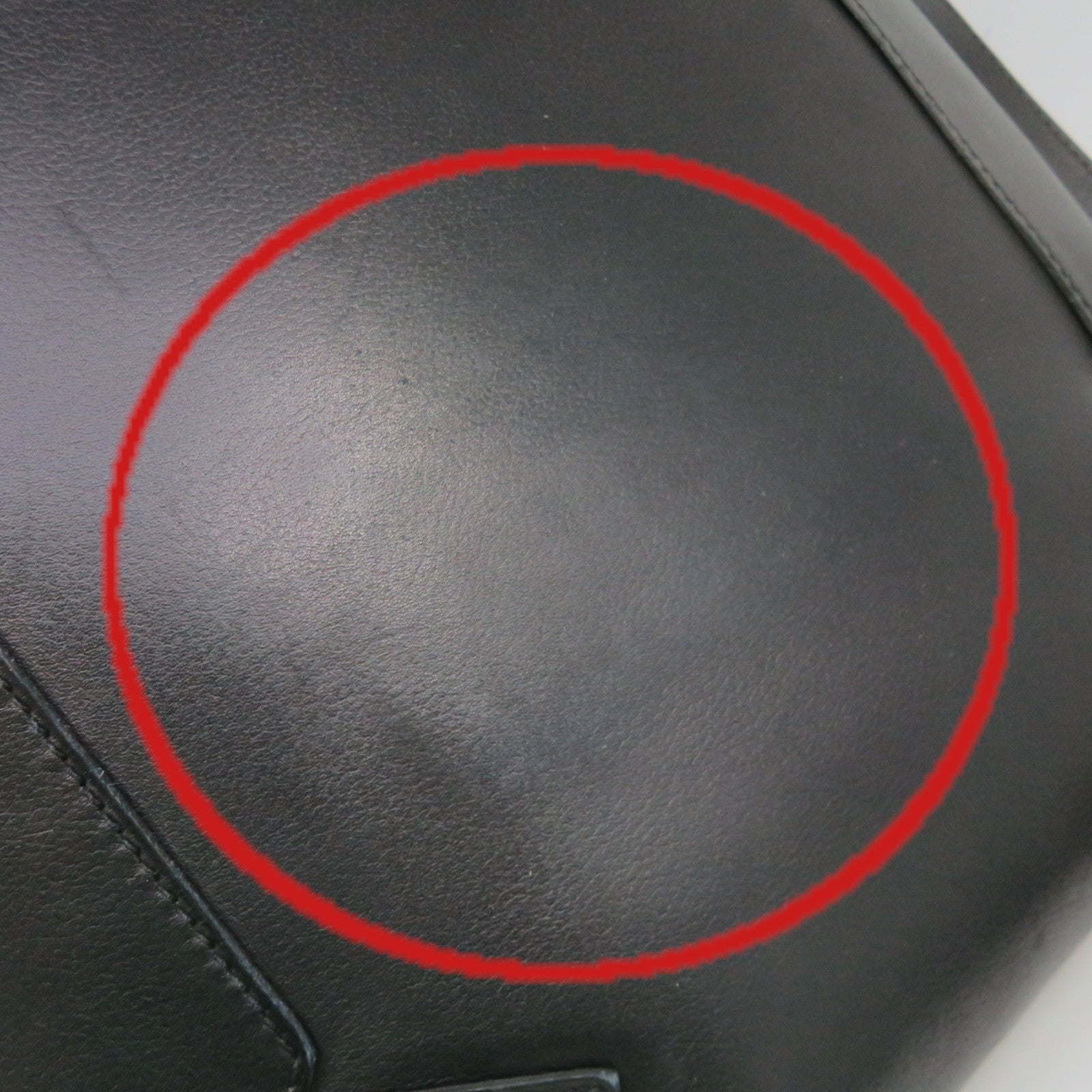 HERMES Cowhide Leather Shoulder Bag Black