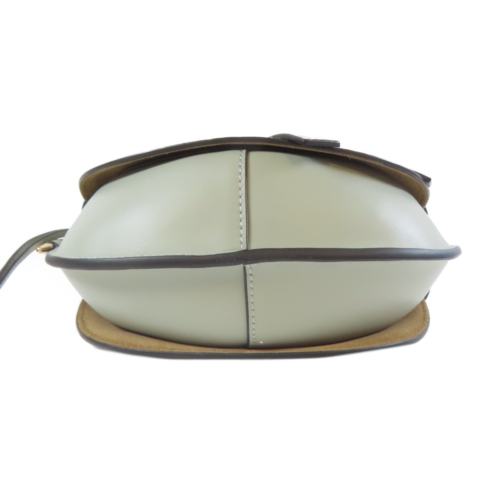 LOEWE 牛皮皮革Small Gate Bag金扣肩背袋灰色