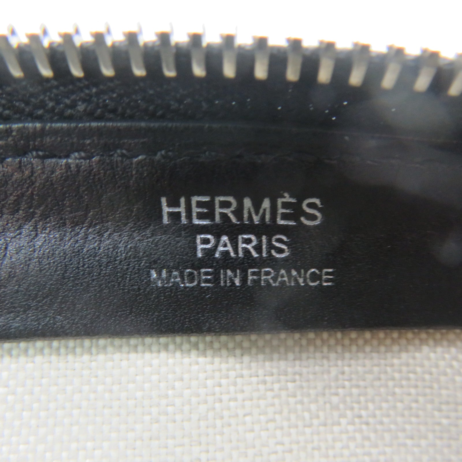 HERMES Cowhide Leather Shoulder Bag Black
